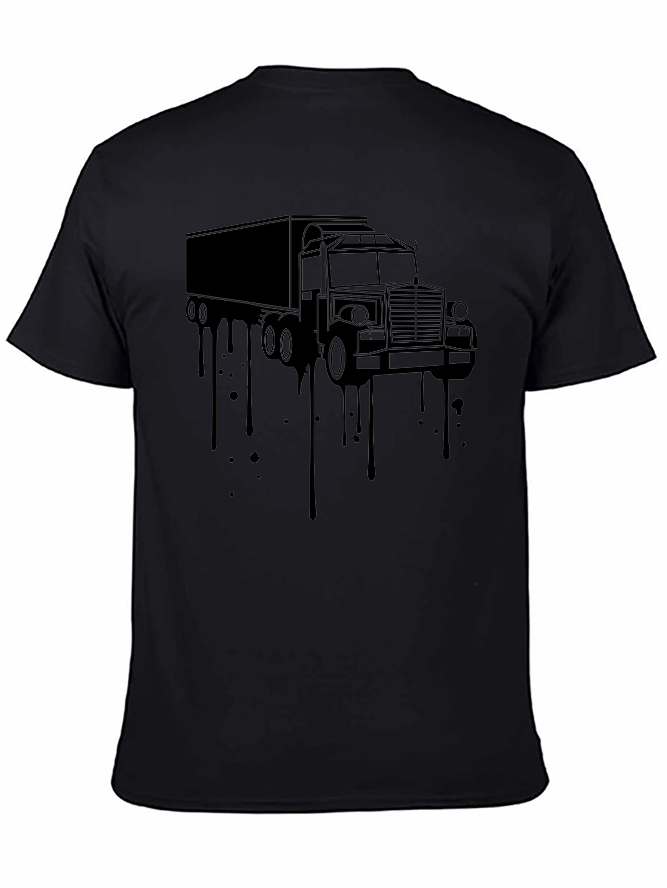 Truck Drip Graphic Tee - Black Cotton