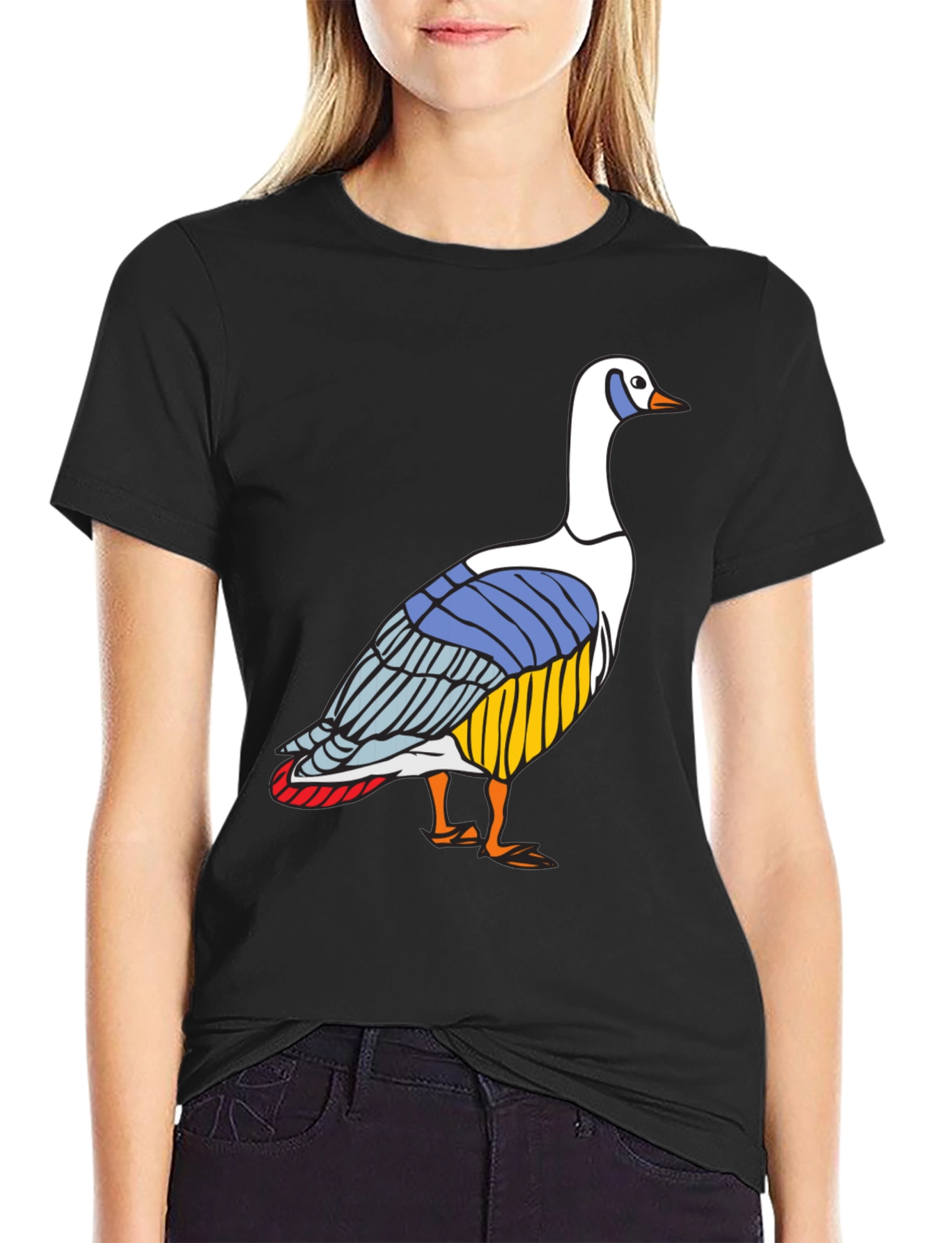 Goose Graphic Tee - Stylish Black Cotton T-Shirt