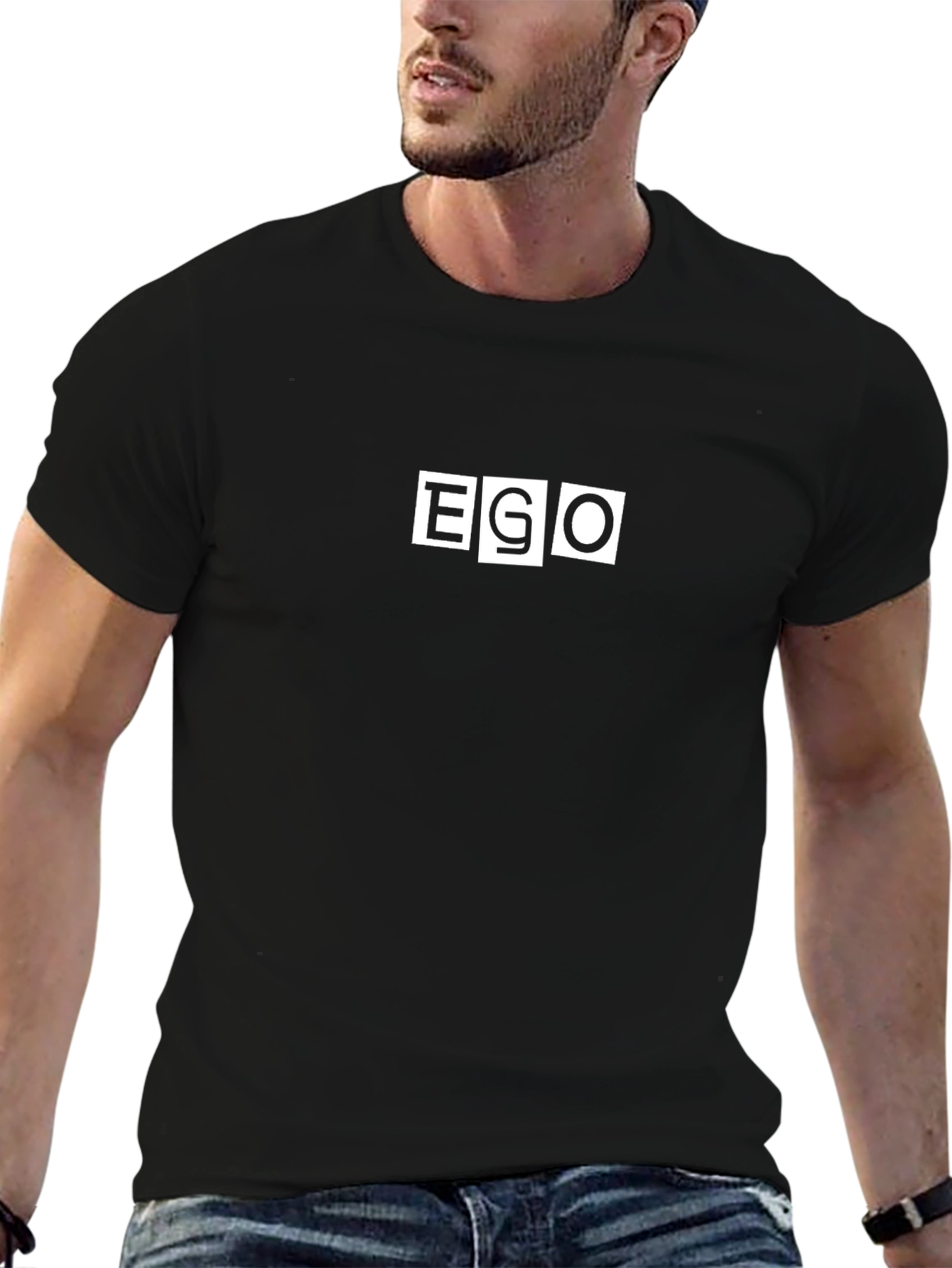 EGO Graphic Print Black T-Shirt