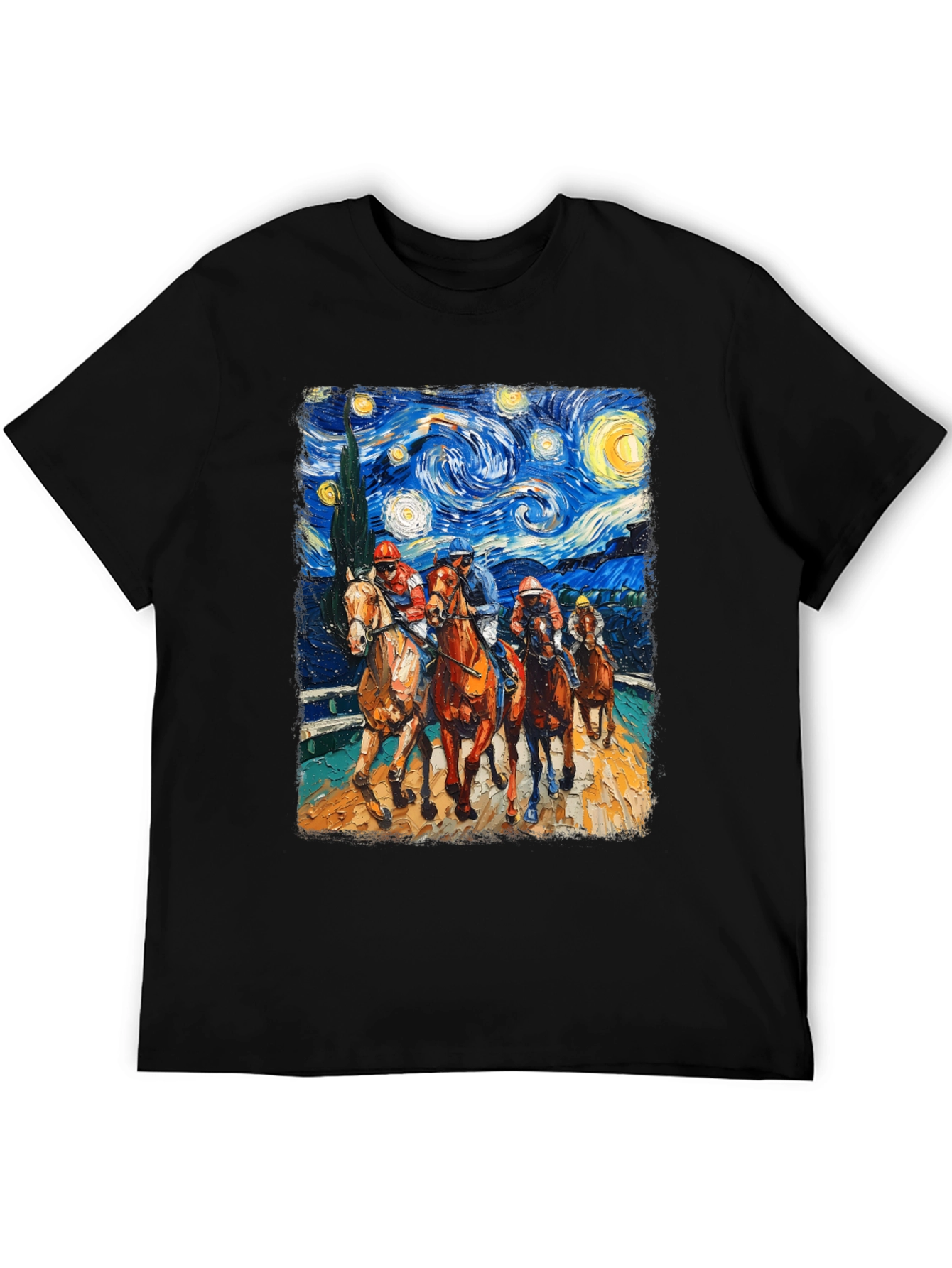 Starry Night Horse Racing T-Shirt