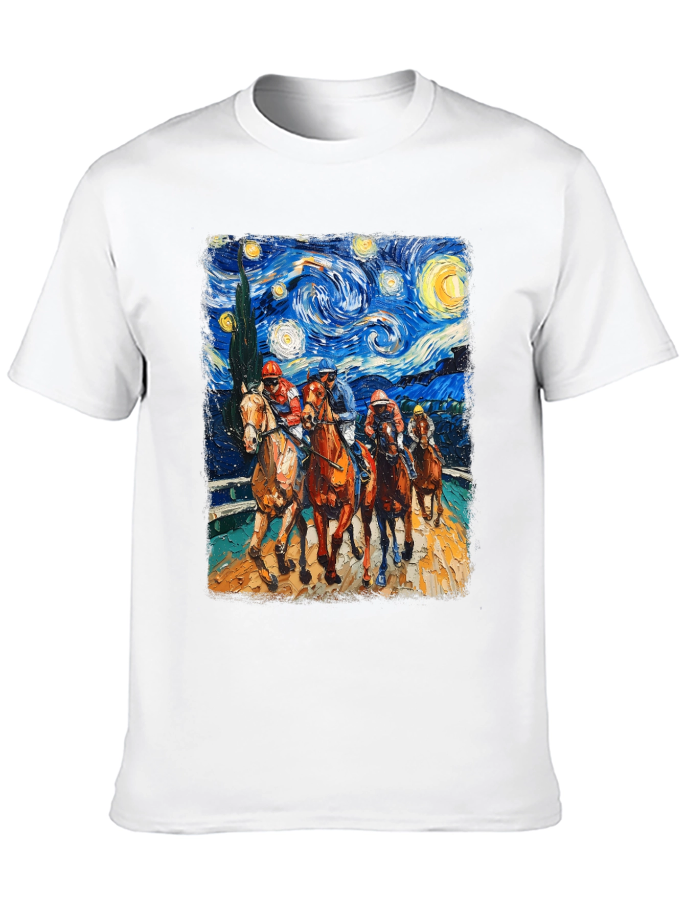 Starry Night Horse Racing T-Shirt