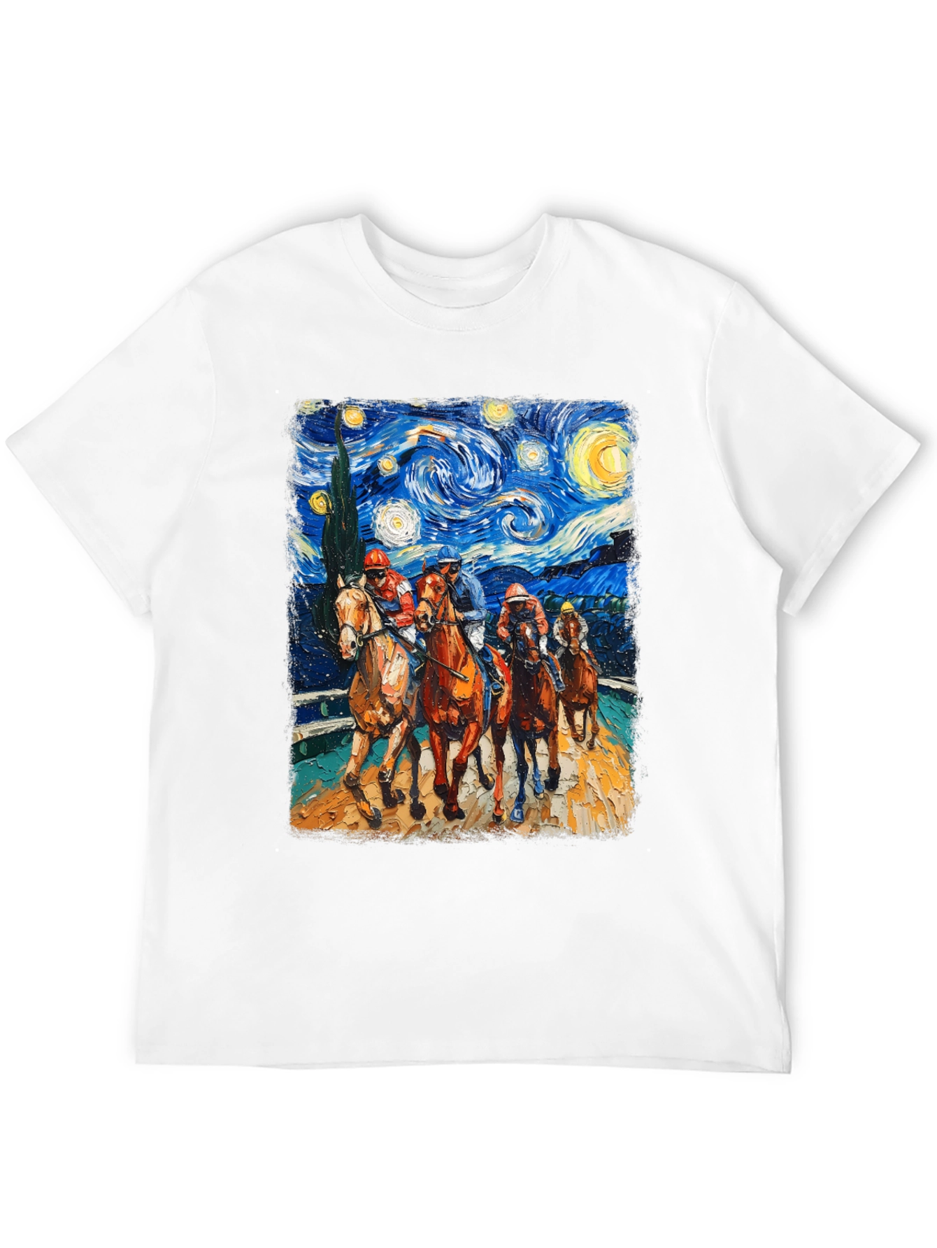 Starry Night Horse Racing T-Shirt
