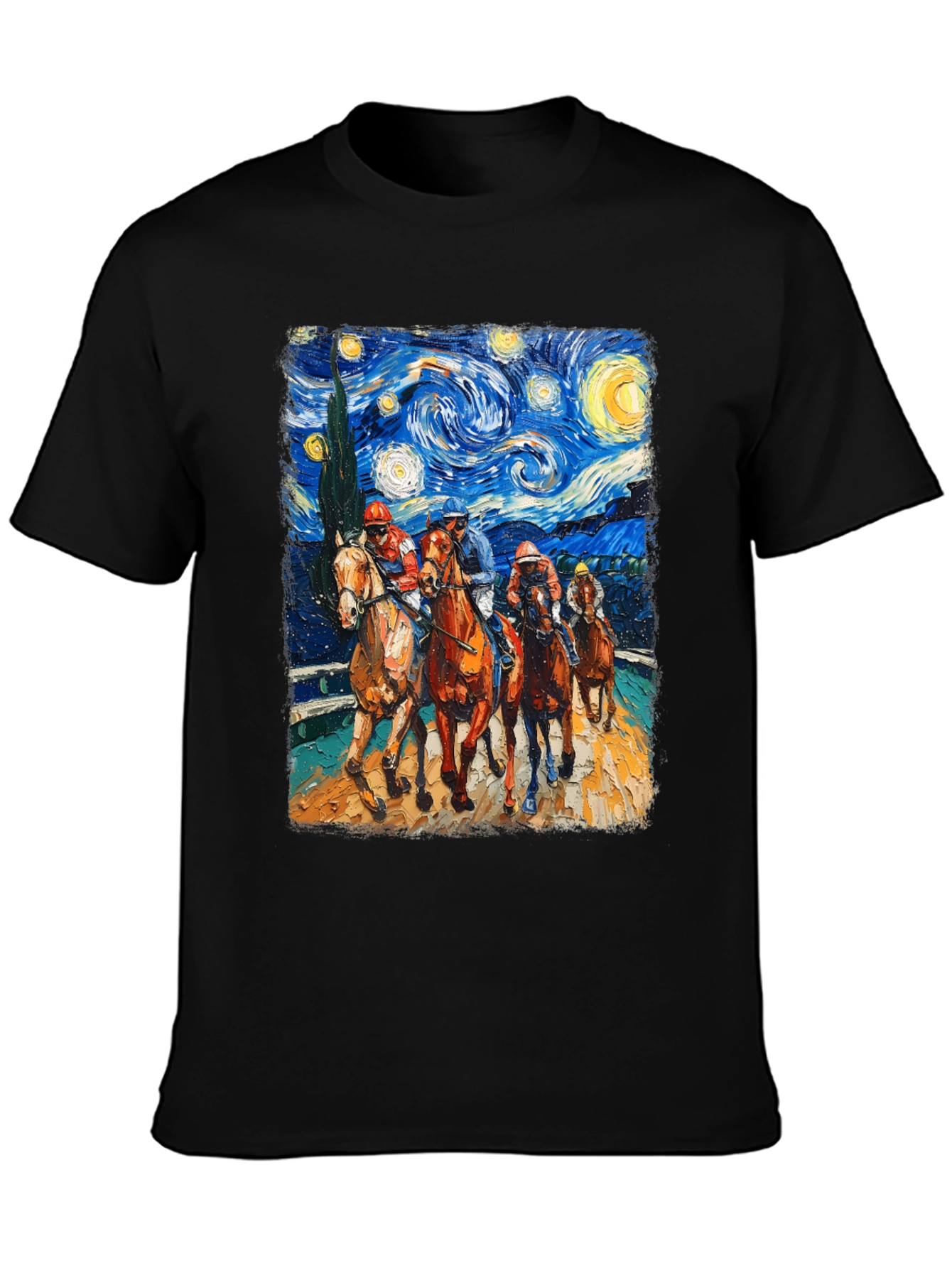 Starry Night Horse Racing T-Shirt