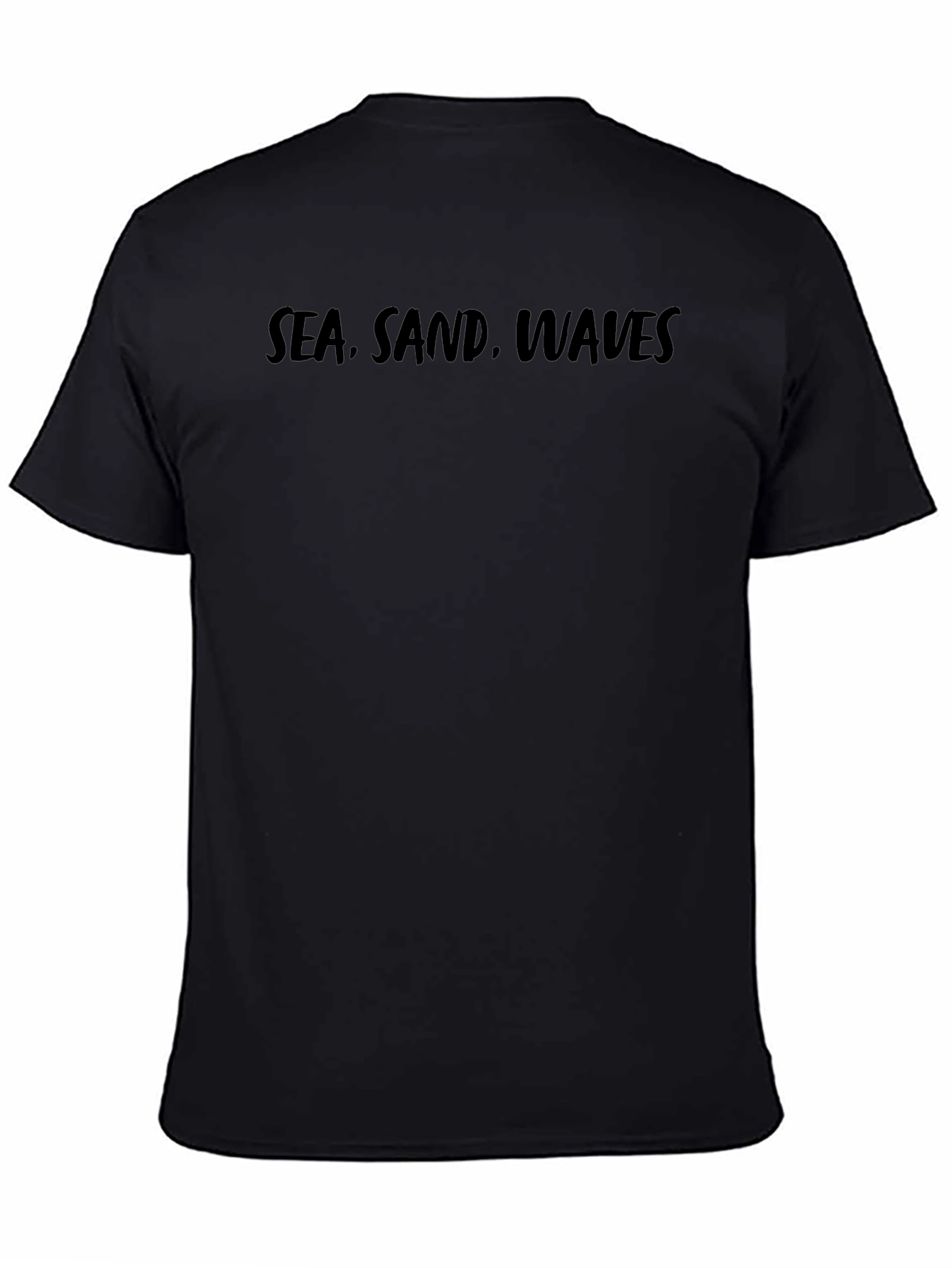 Sea Sand Waves Black Graphic Tee