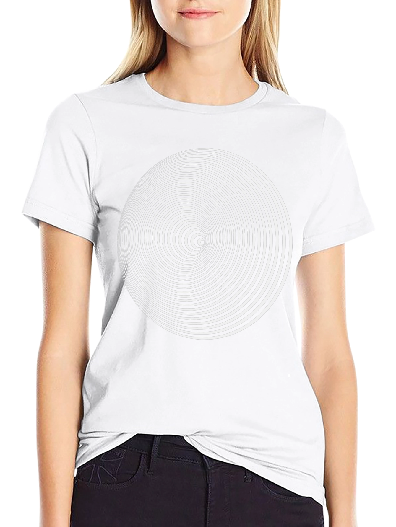 Hypnotic Spiral Graphic Print Black T-Shirt