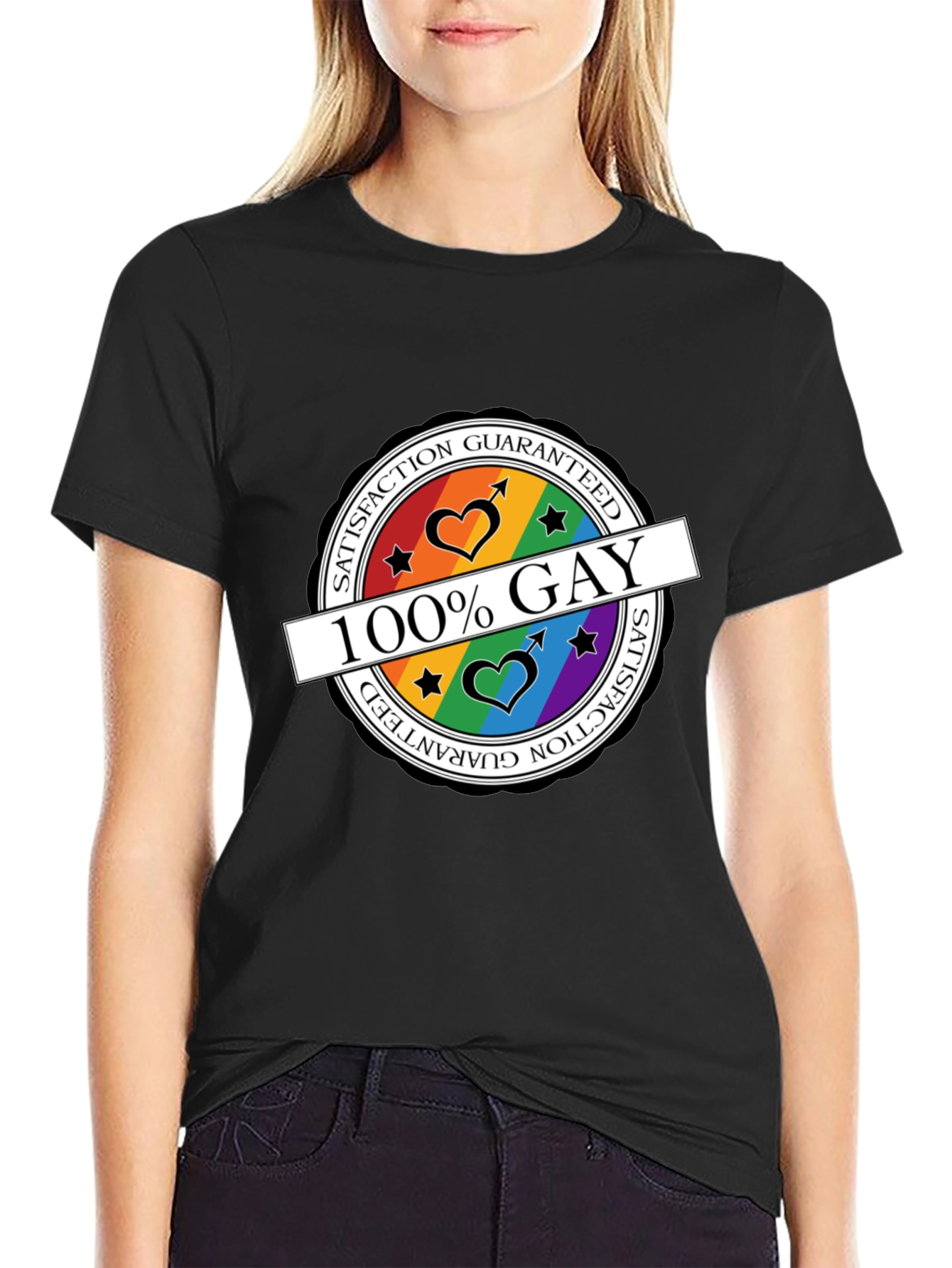 100% Gay Pride T-Shirt - Satisfaction Guaranteed