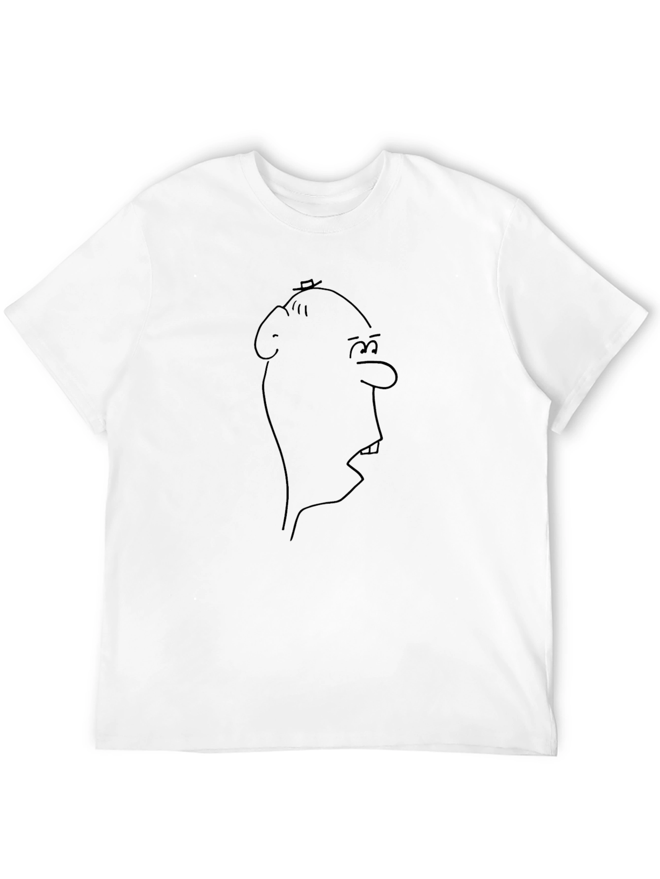 Cartoon Face Black T-Shirt Funny Graphic Tee