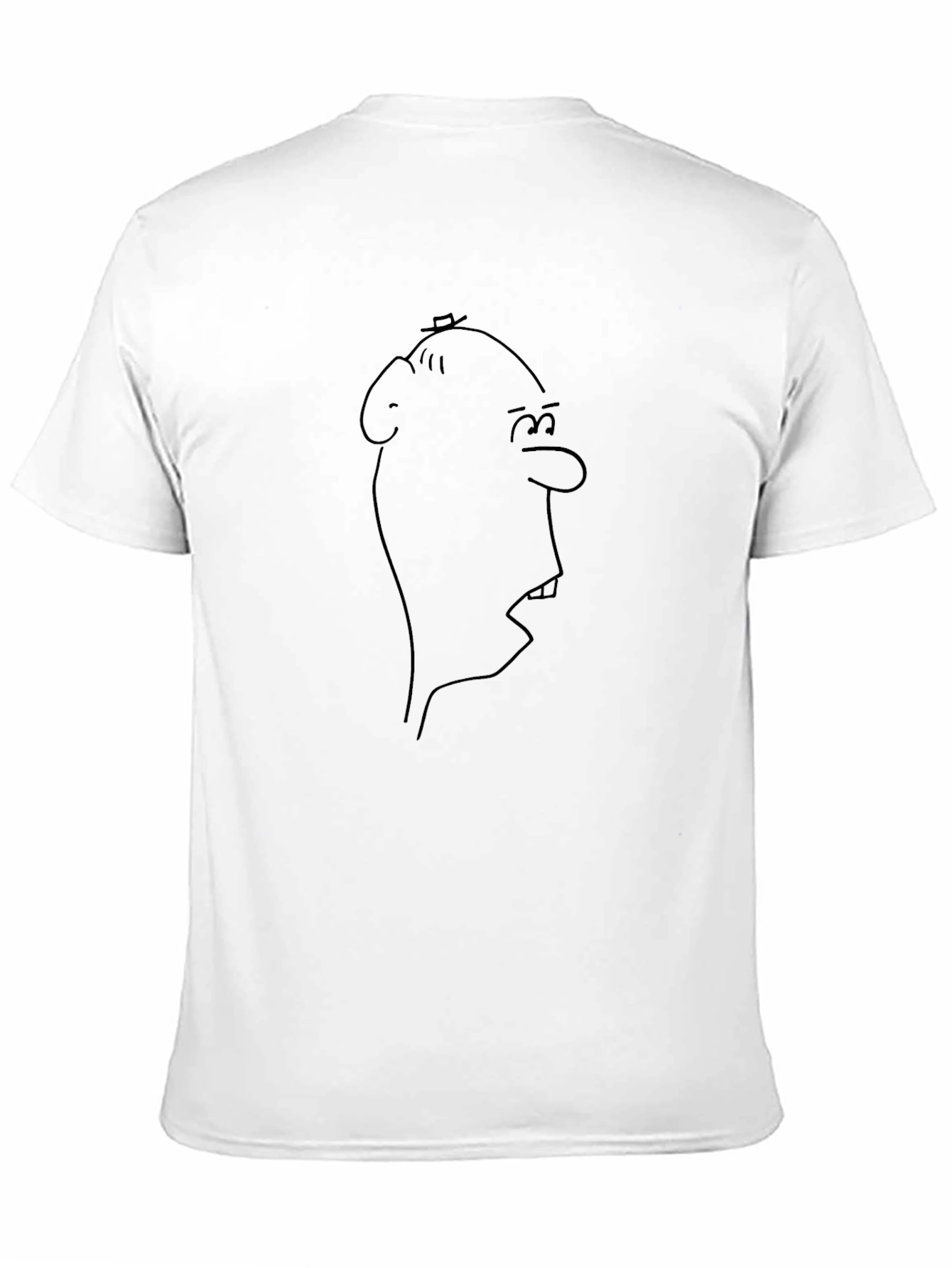 Cartoon Face Black T-Shirt Funny Graphic Tee