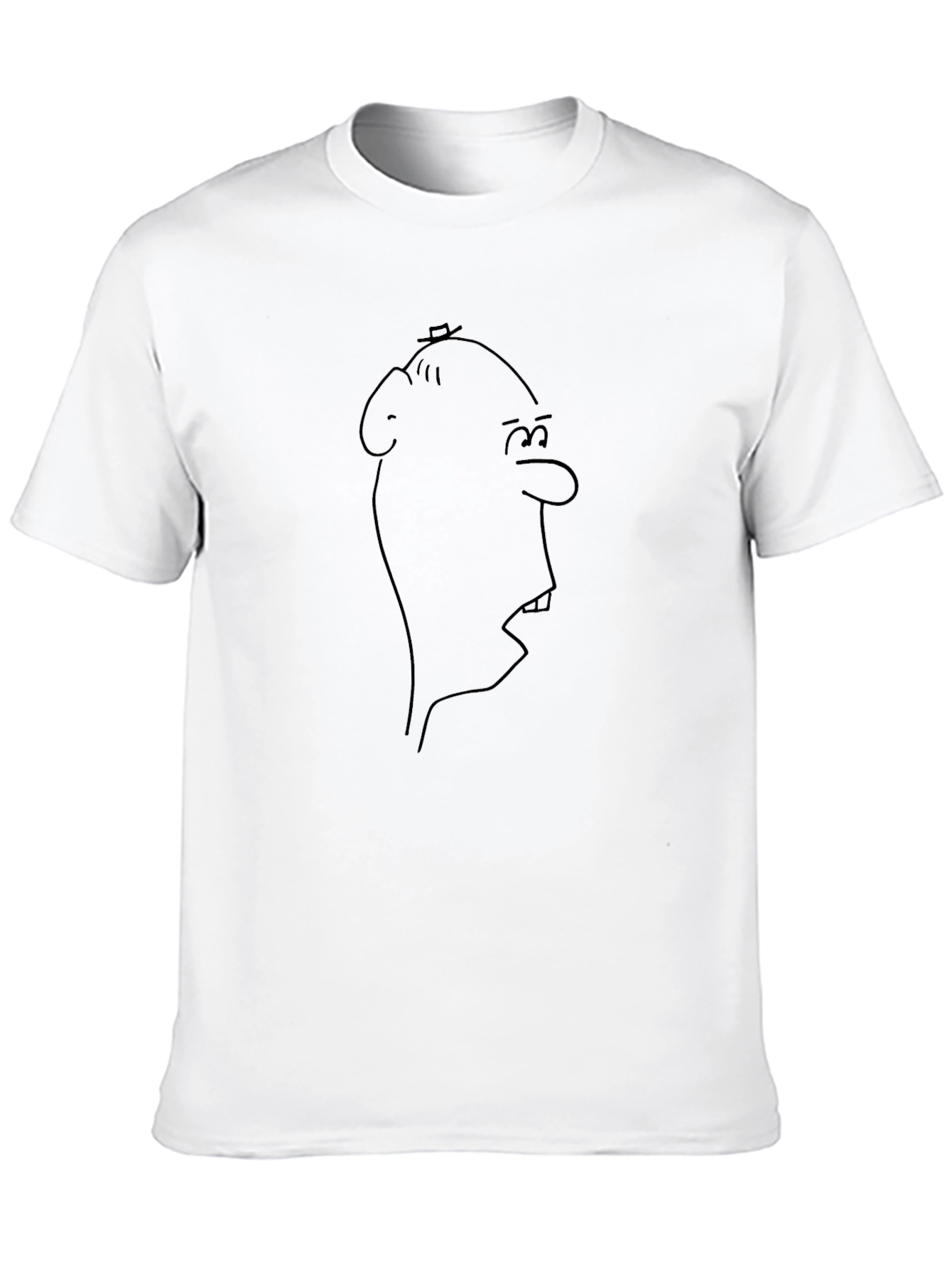 Cartoon Face Black T-Shirt Funny Graphic Tee