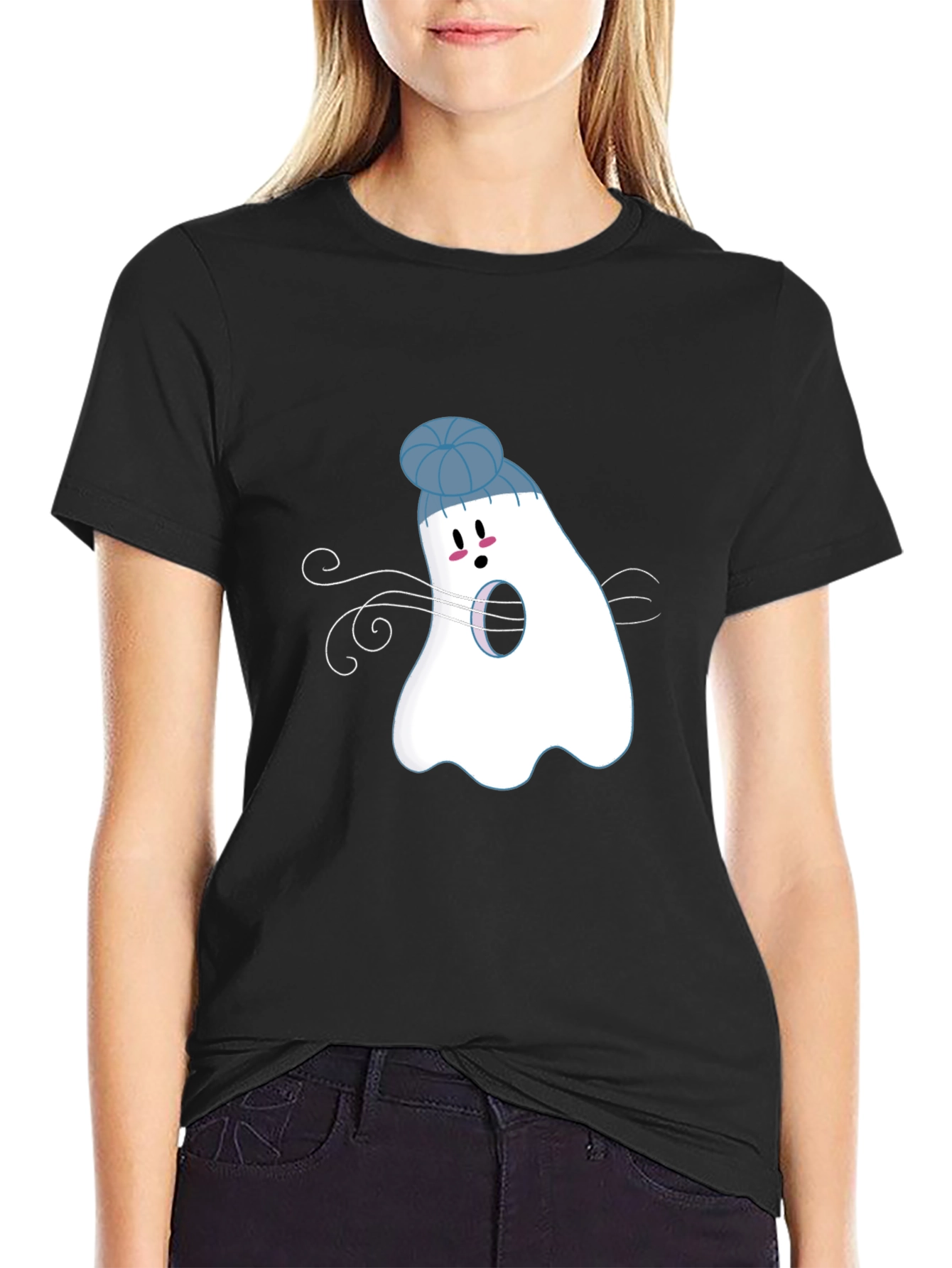 Ghost with Beanie T-Shirt: Spooky Season