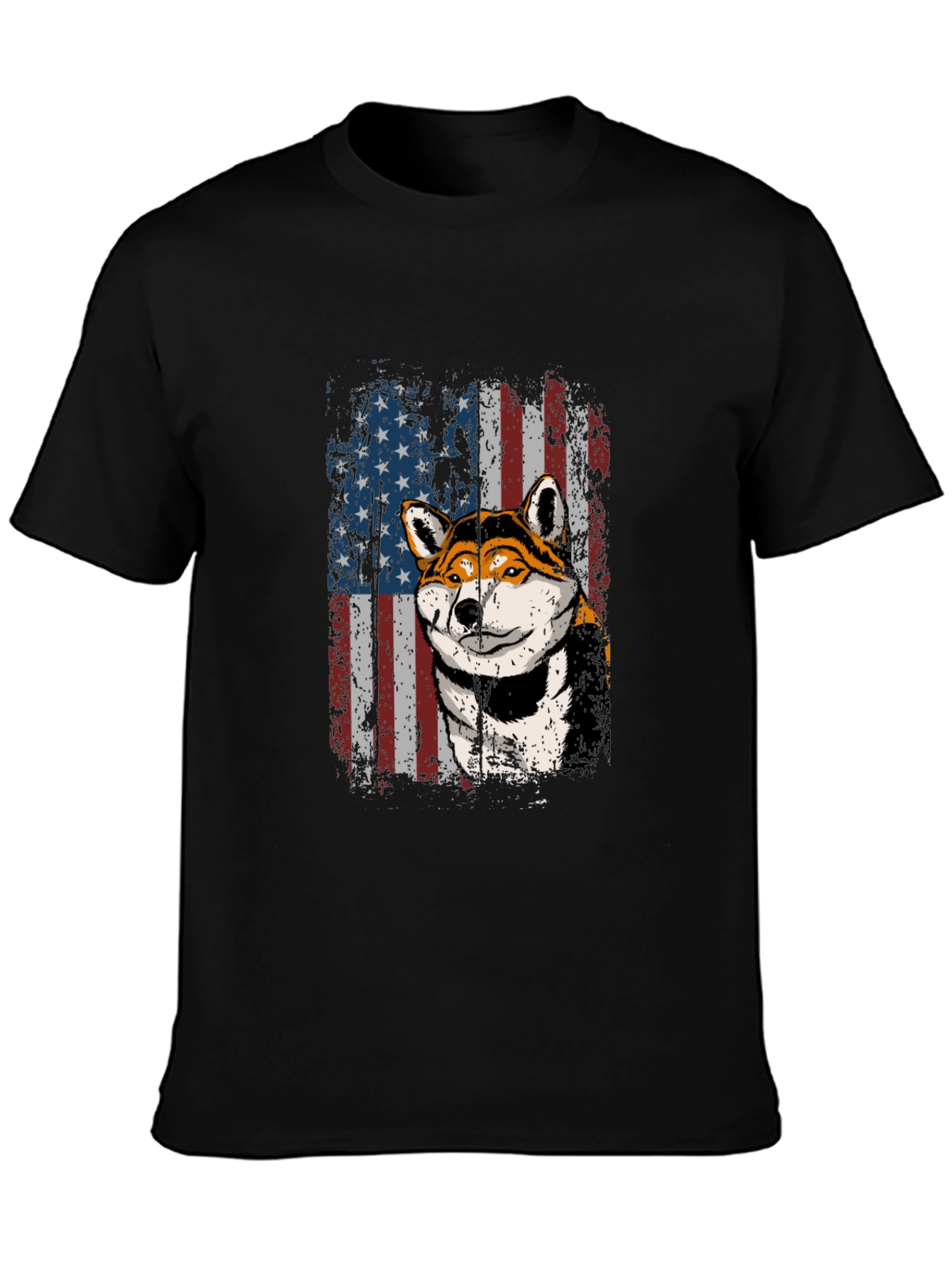 American Shiba Inu Flag Graphic Tee
