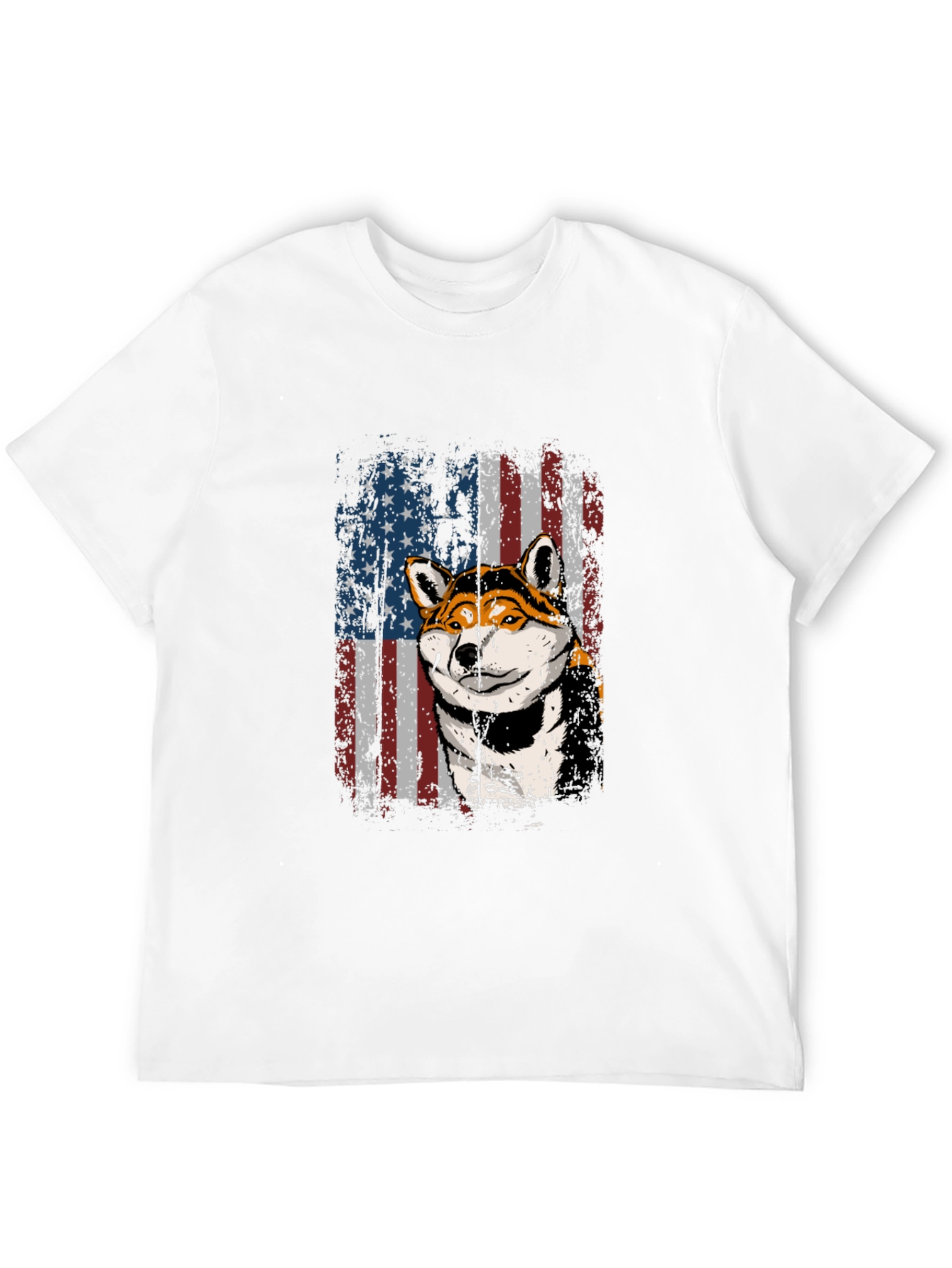 American Shiba Inu Flag Graphic Tee