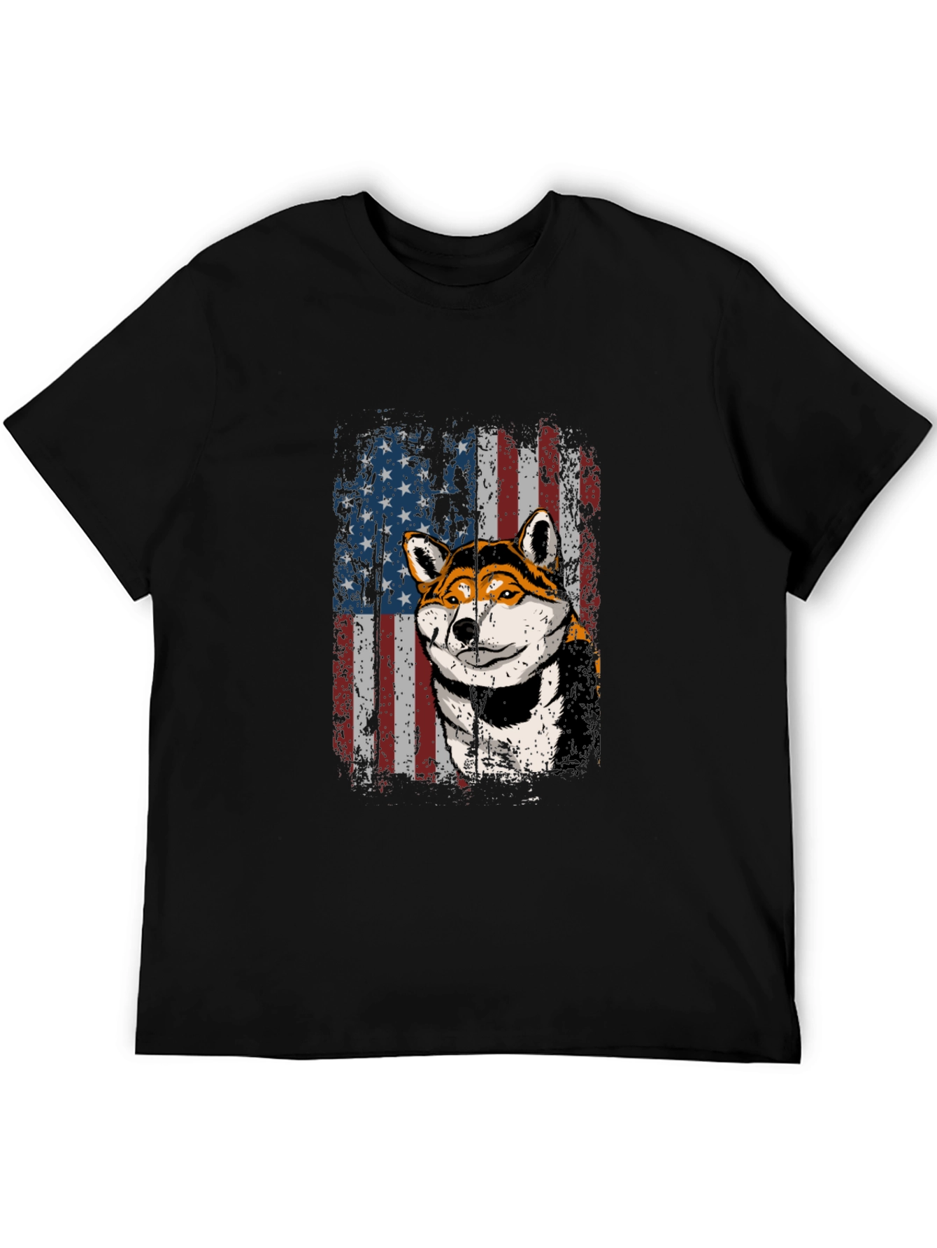 American Shiba Inu Flag Graphic Tee