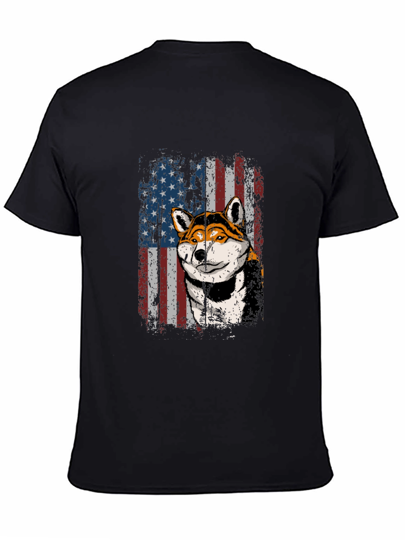 American Shiba Inu Flag Graphic Tee