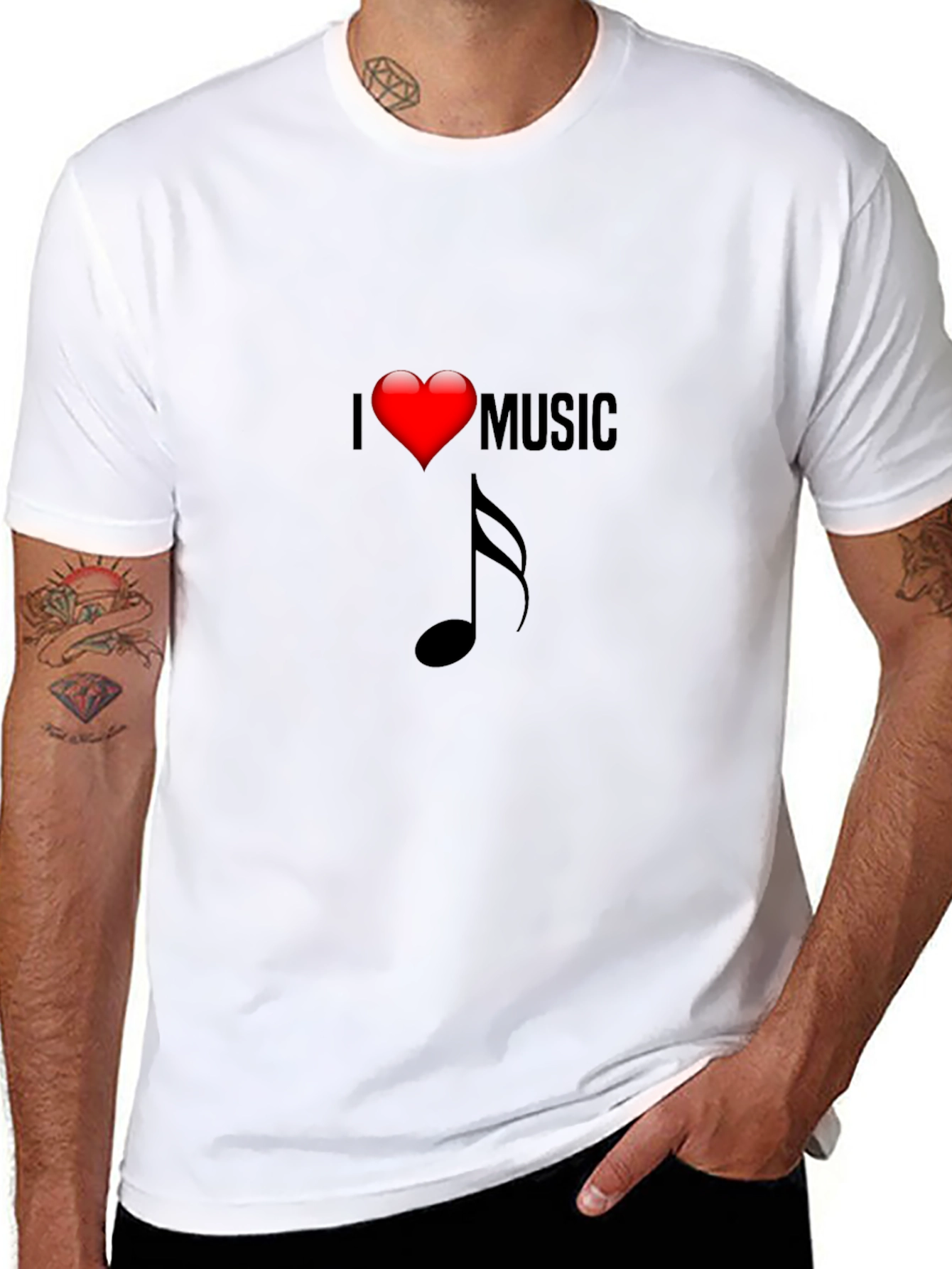 I Heart Music Black Graphic Tee