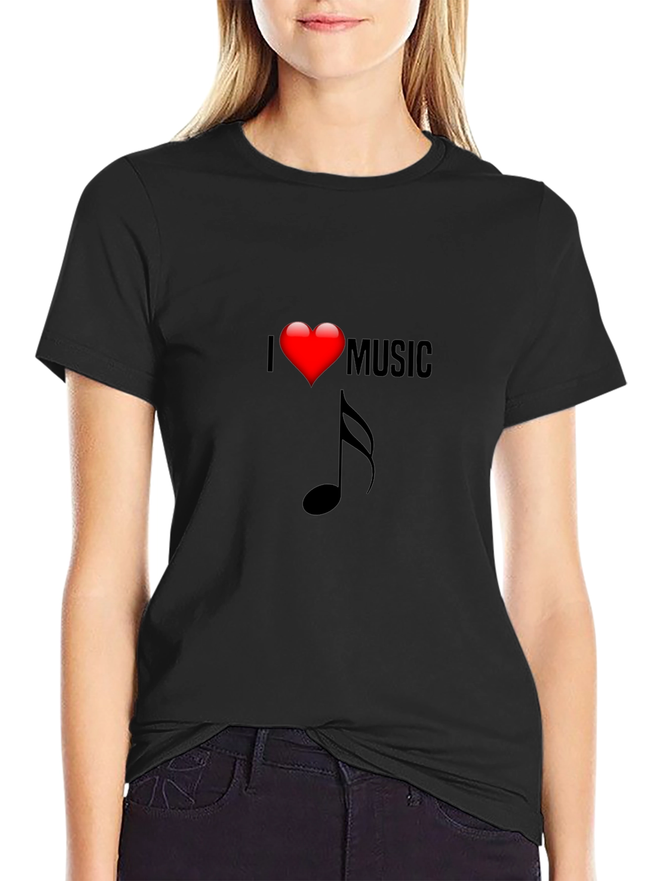 I Heart Music Black Graphic Tee