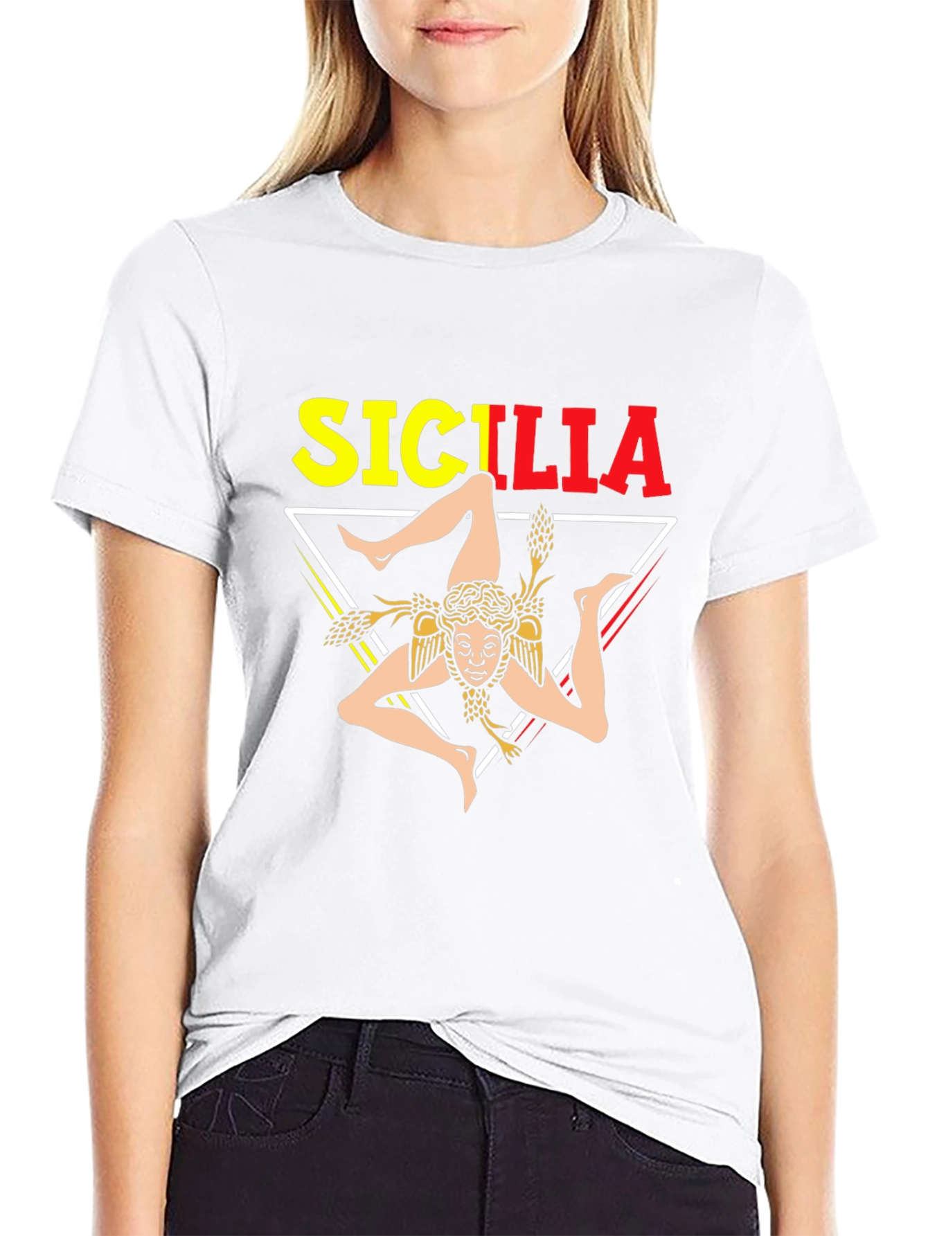 Sicilia Symbol T-Shirt - Black Cotton Blend