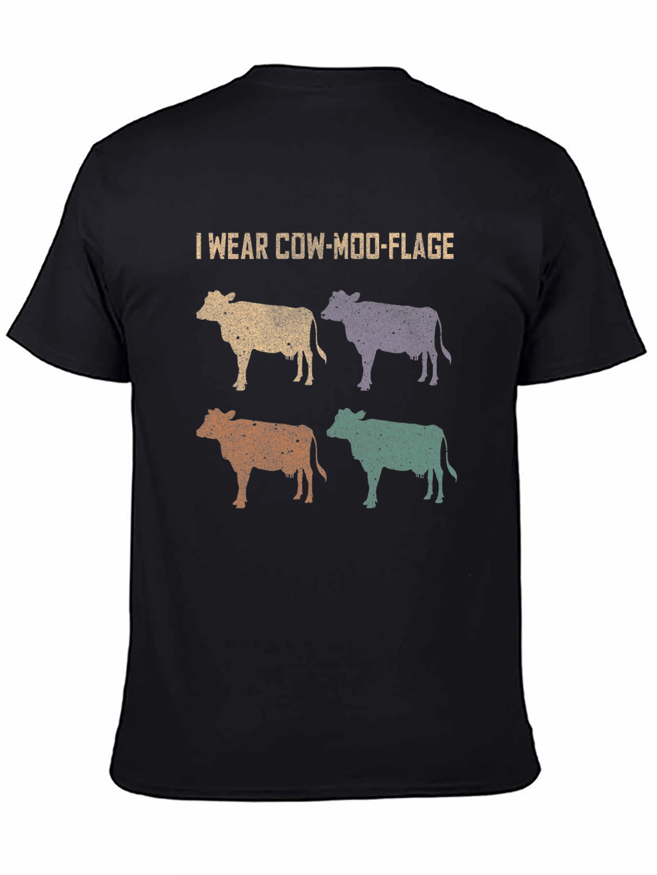Cow-Moo-Flage Graphic T-Shirt - Novelty Farm Tee