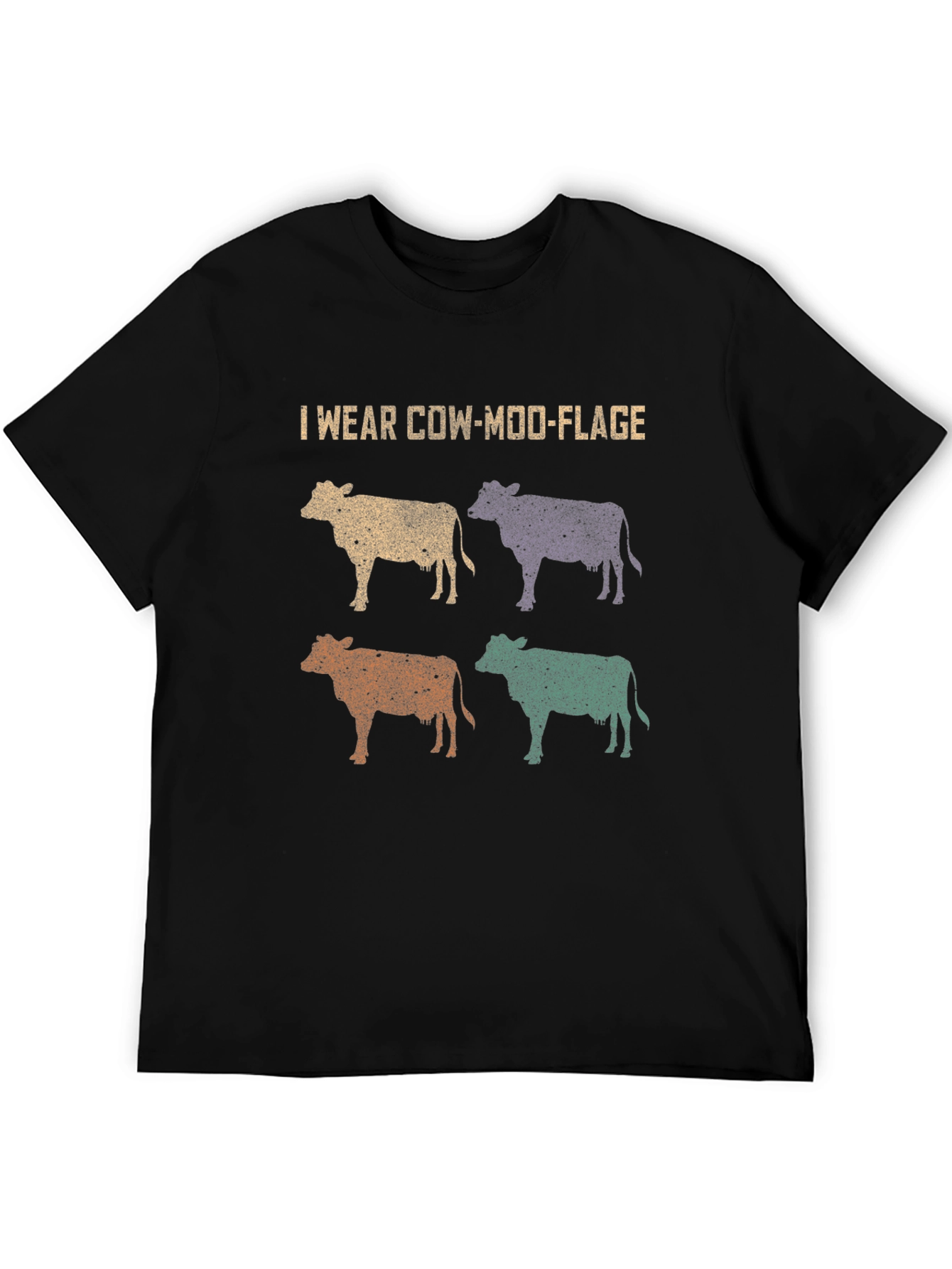 Cow-Moo-Flage Graphic T-Shirt - Novelty Farm Tee