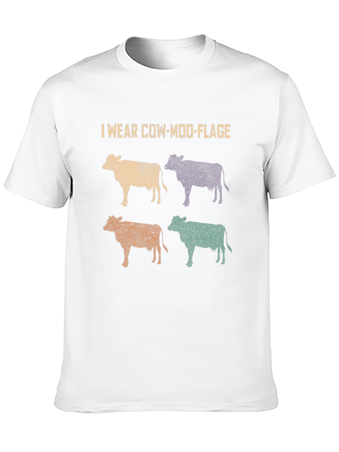 Cow-Moo-Flage Graphic T-Shirt - Novelty Farm Tee