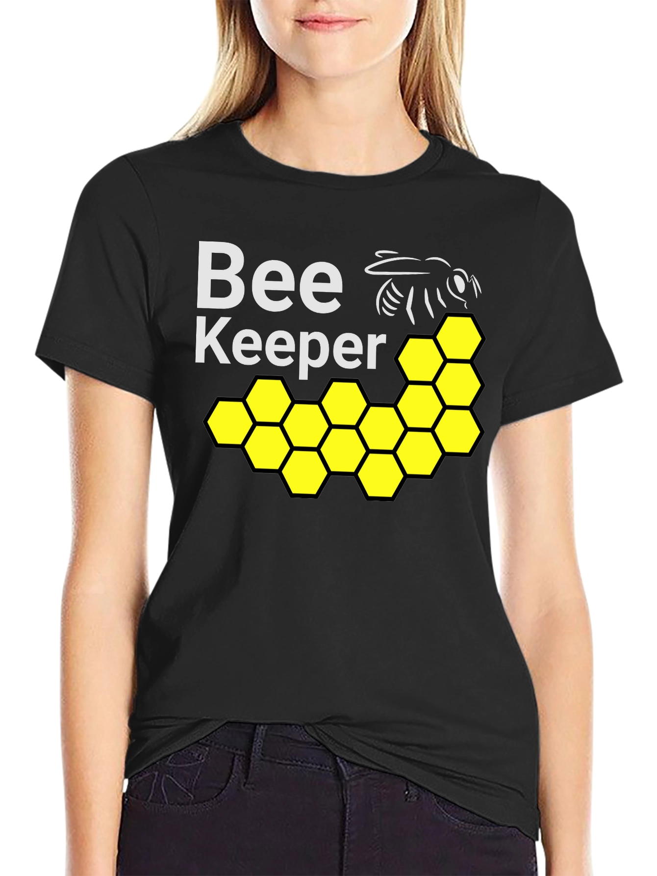 Beekeeper T-Shirt with Honeycomb and Bee Design