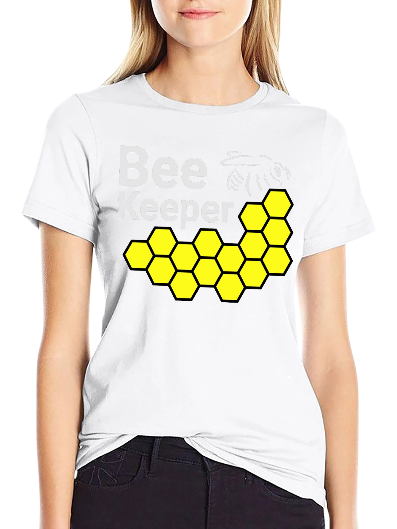 Beekeeper T-Shirt with Honeycomb and Bee Design