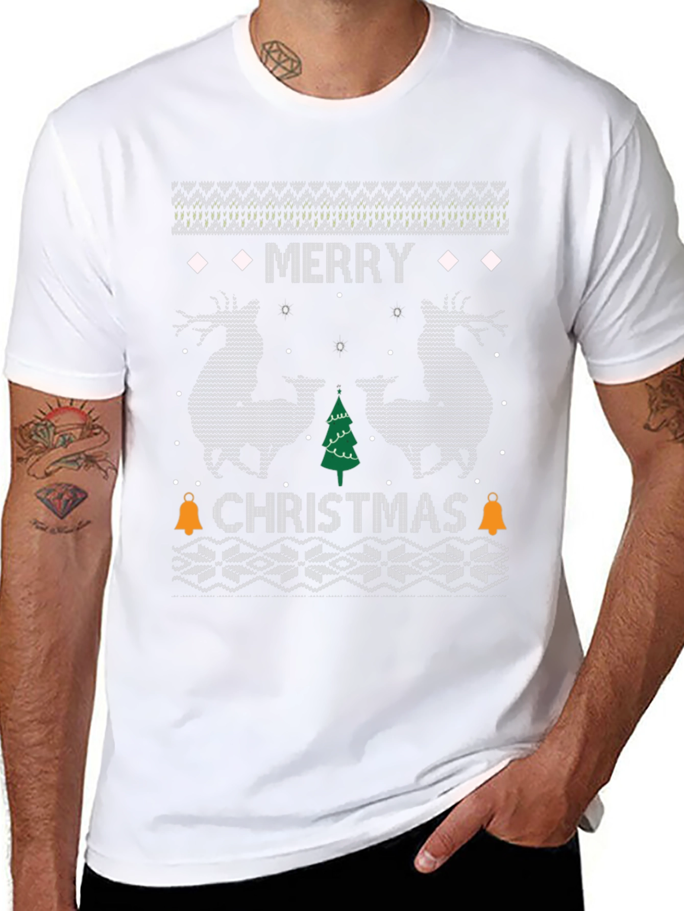Merry Christmas Reindeer Graphic T-Shirt