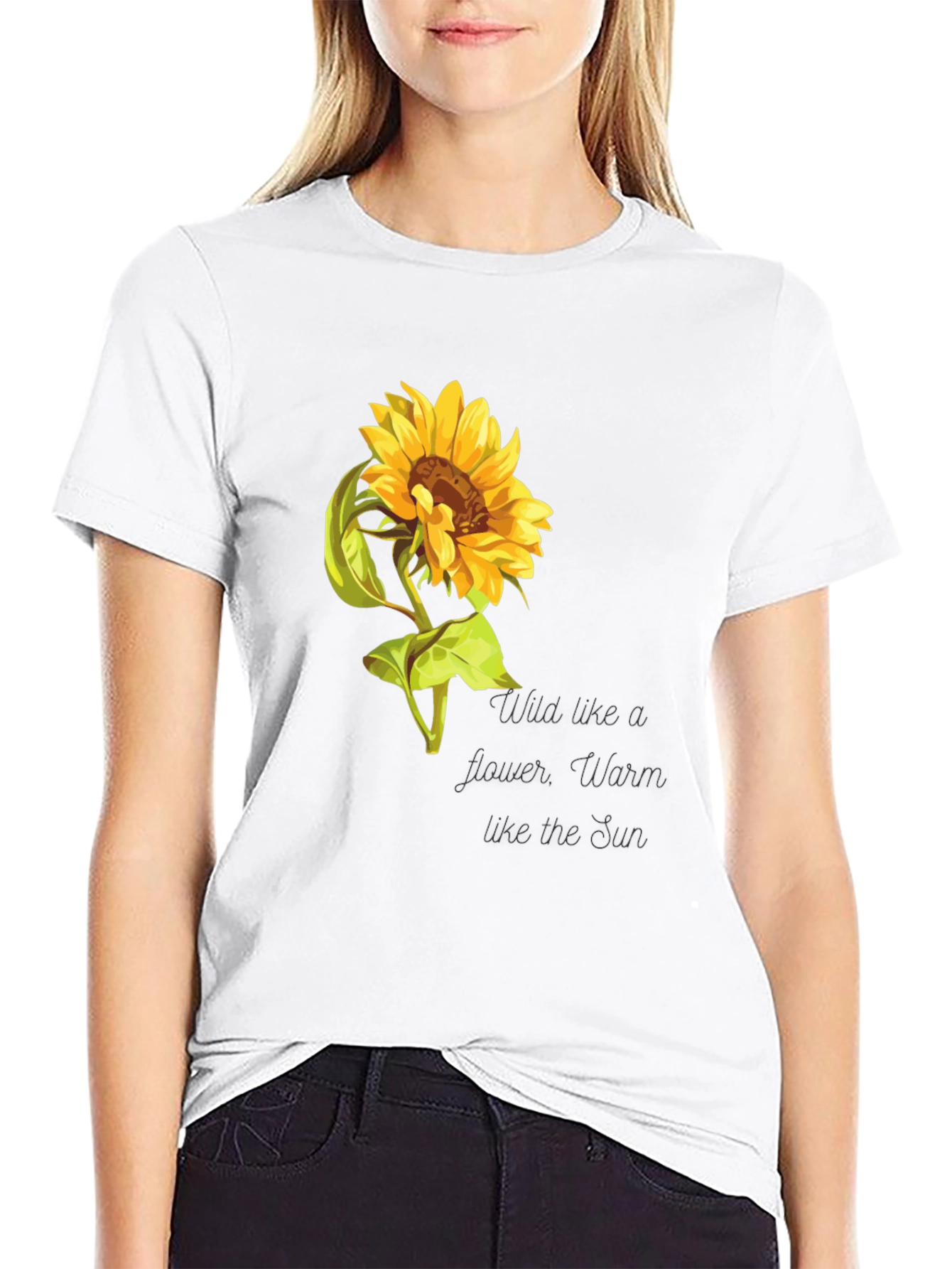 Sunflower Graphic Print Crew Neck Tee