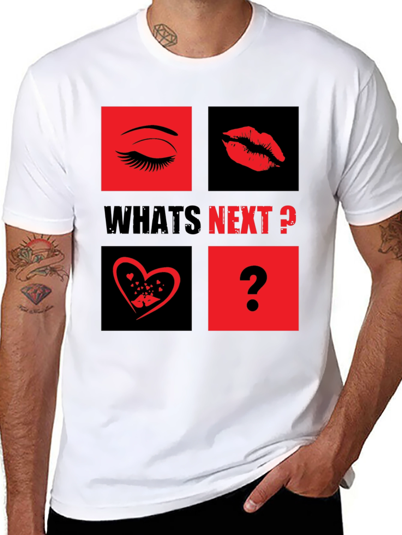 Whats Next? Eye Lips Love Graphic Tee