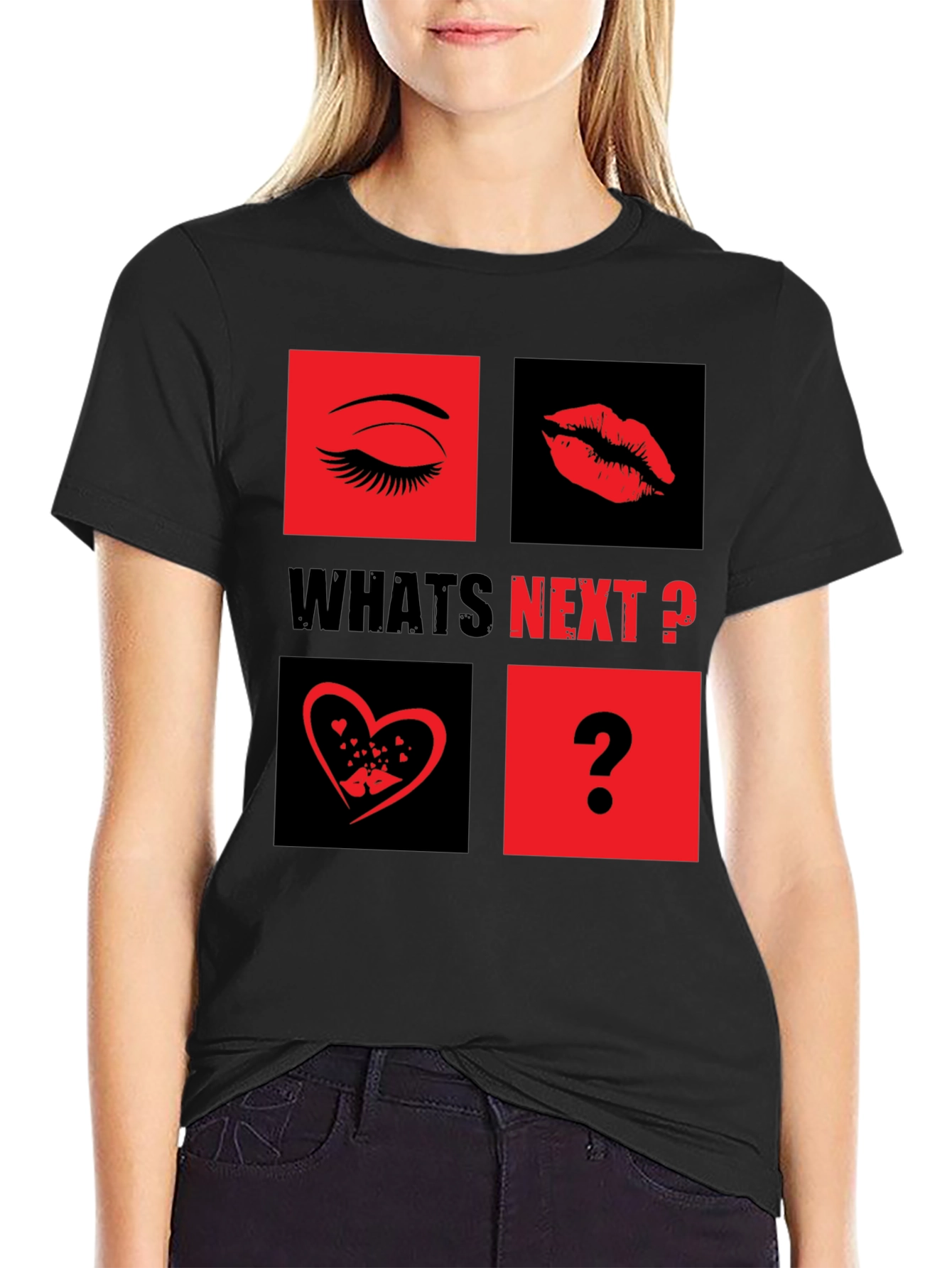 Whats Next? Eye Lips Love Graphic Tee