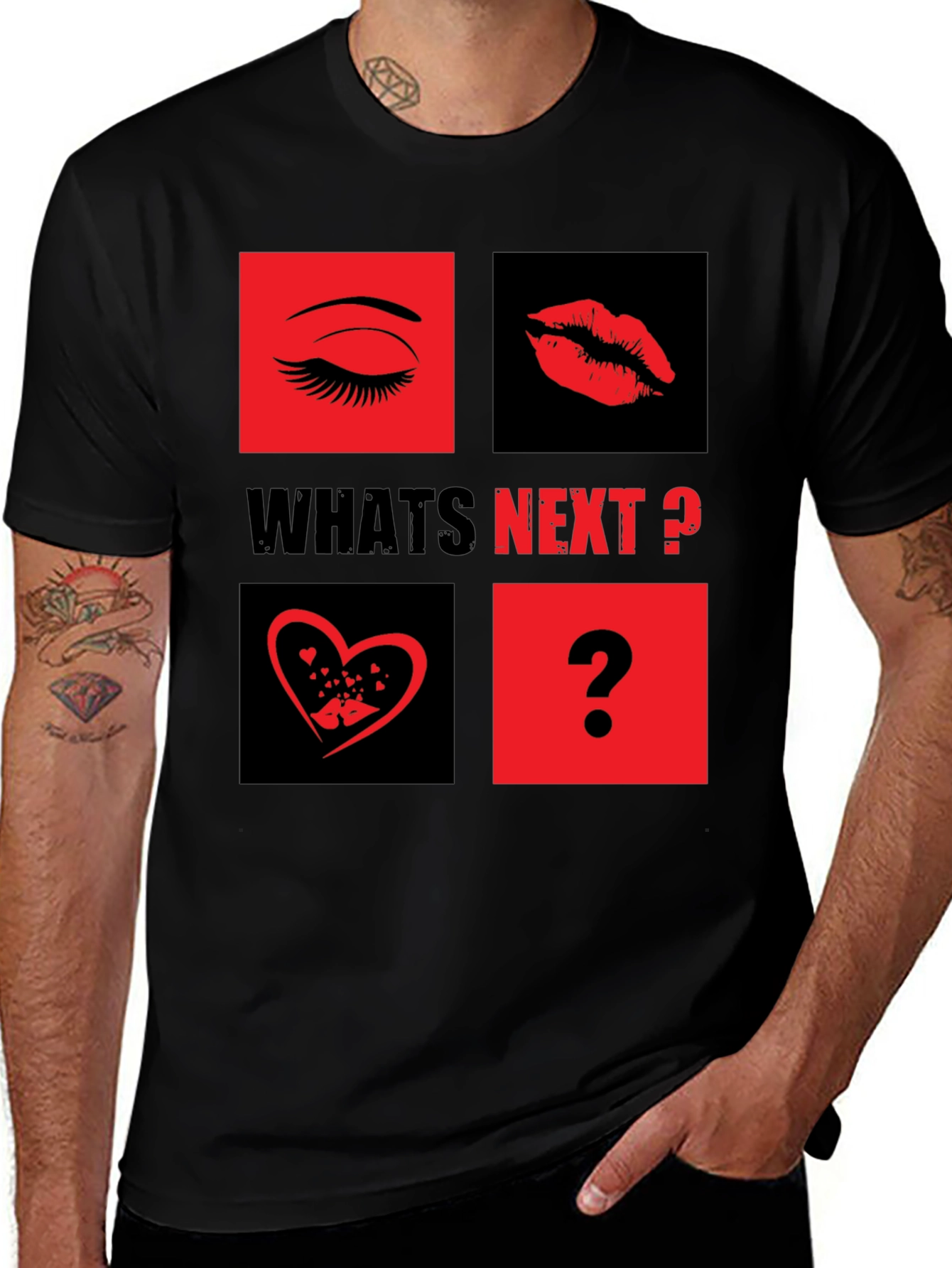 Whats Next? Eye Lips Love Graphic Tee