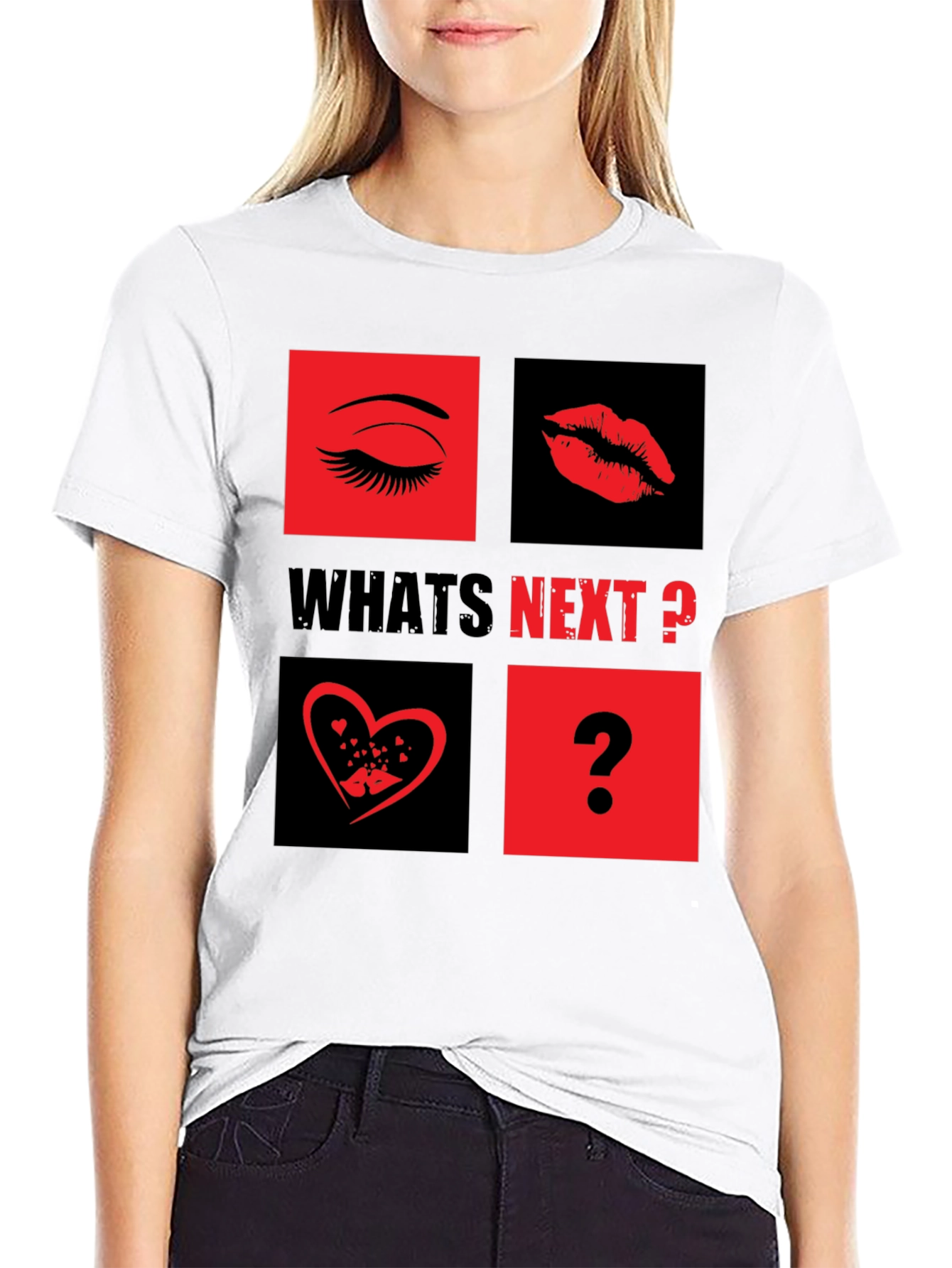 Whats Next? Eye Lips Love Graphic Tee
