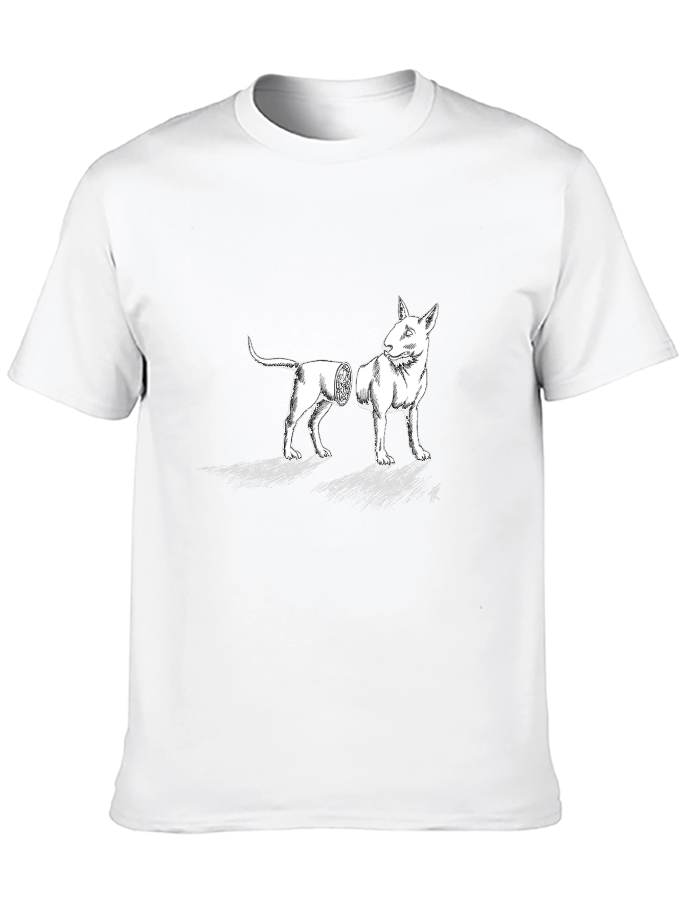 Surreal Bull Terrier Graphic Tee - Black Cotton Blend