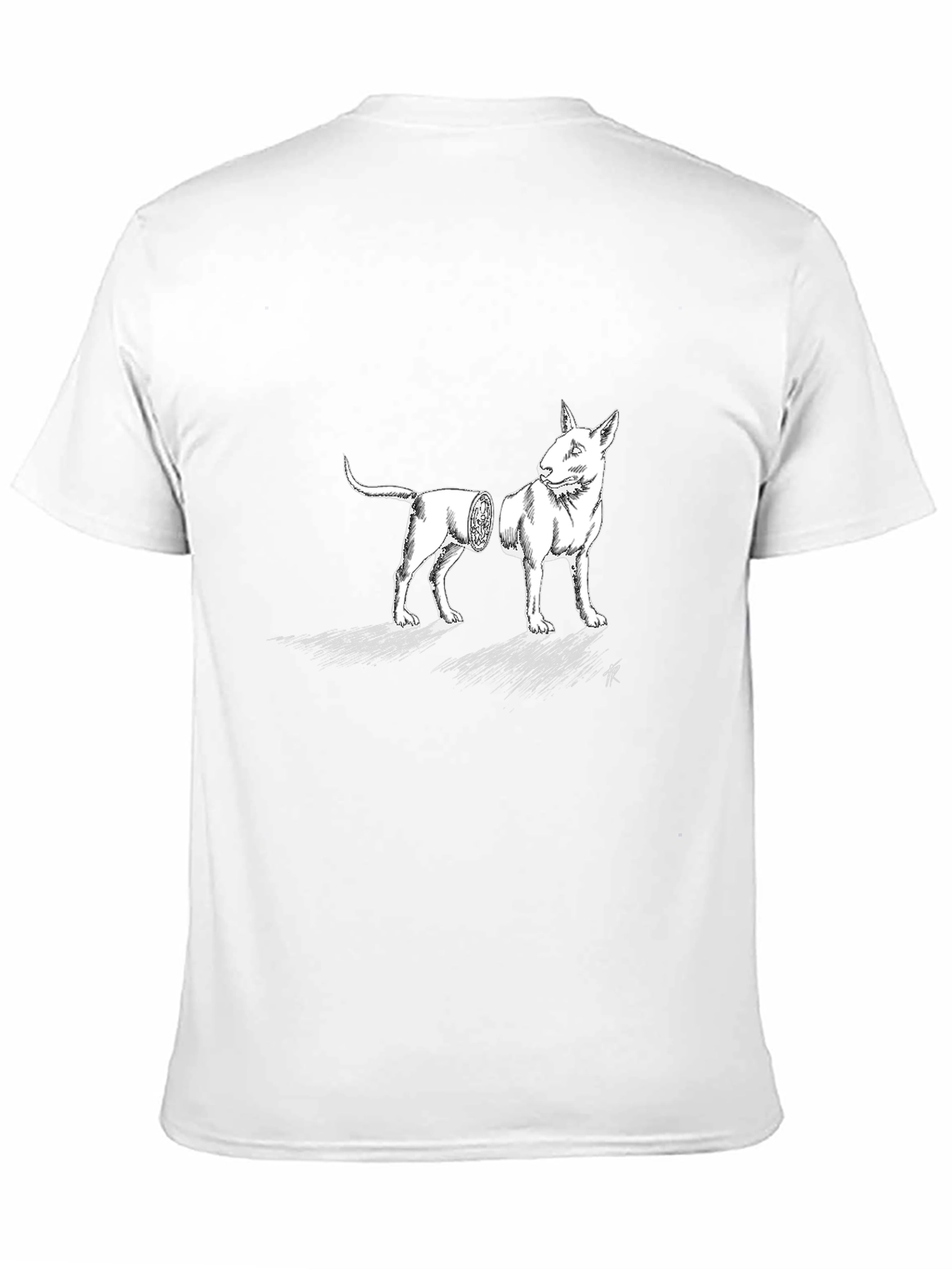Surreal Bull Terrier Graphic Tee - Black Cotton Blend