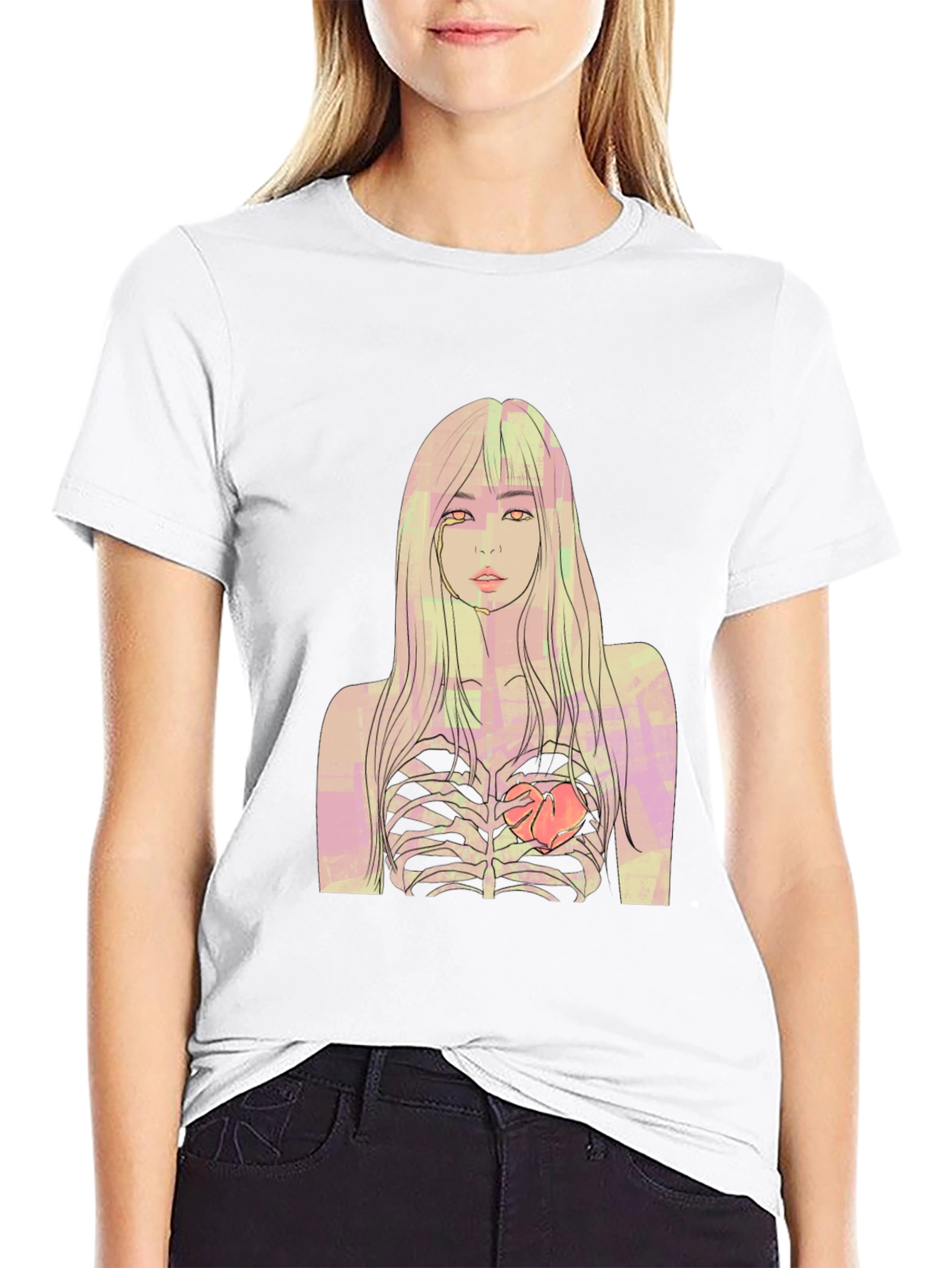 Edgy Ribcage Graphic Tee - Black Unisex T-Shirt