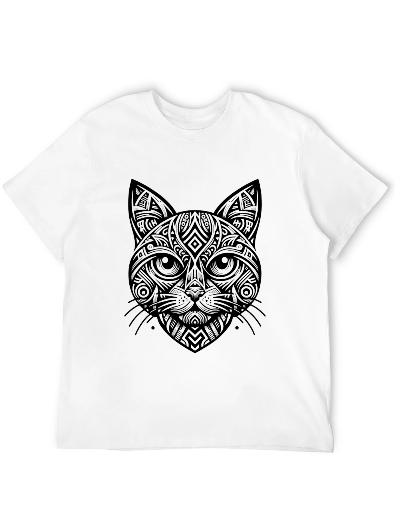 Mens Black Cat Graphic Print T-Shirt