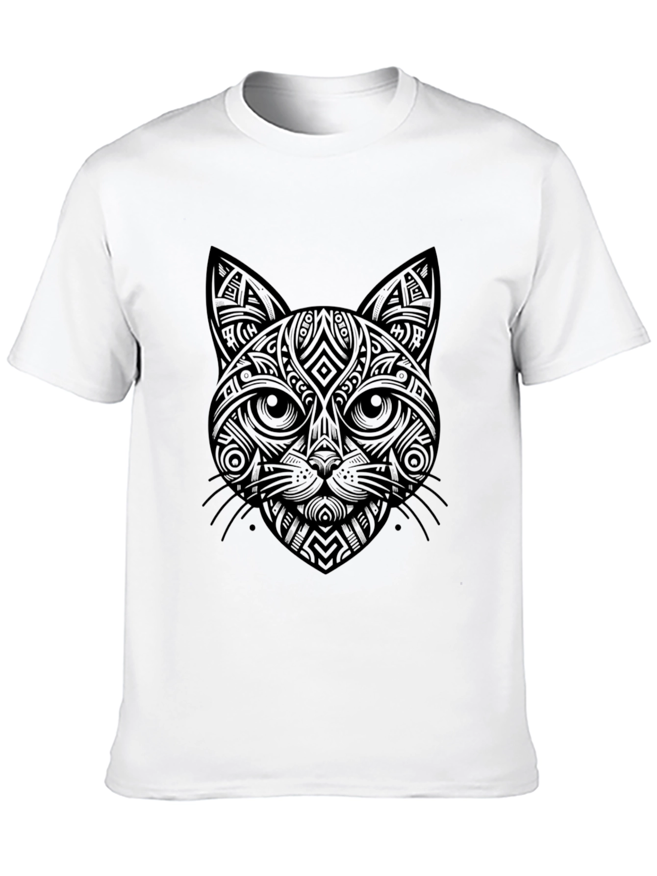 Mens Black Cat Graphic Print T-Shirt
