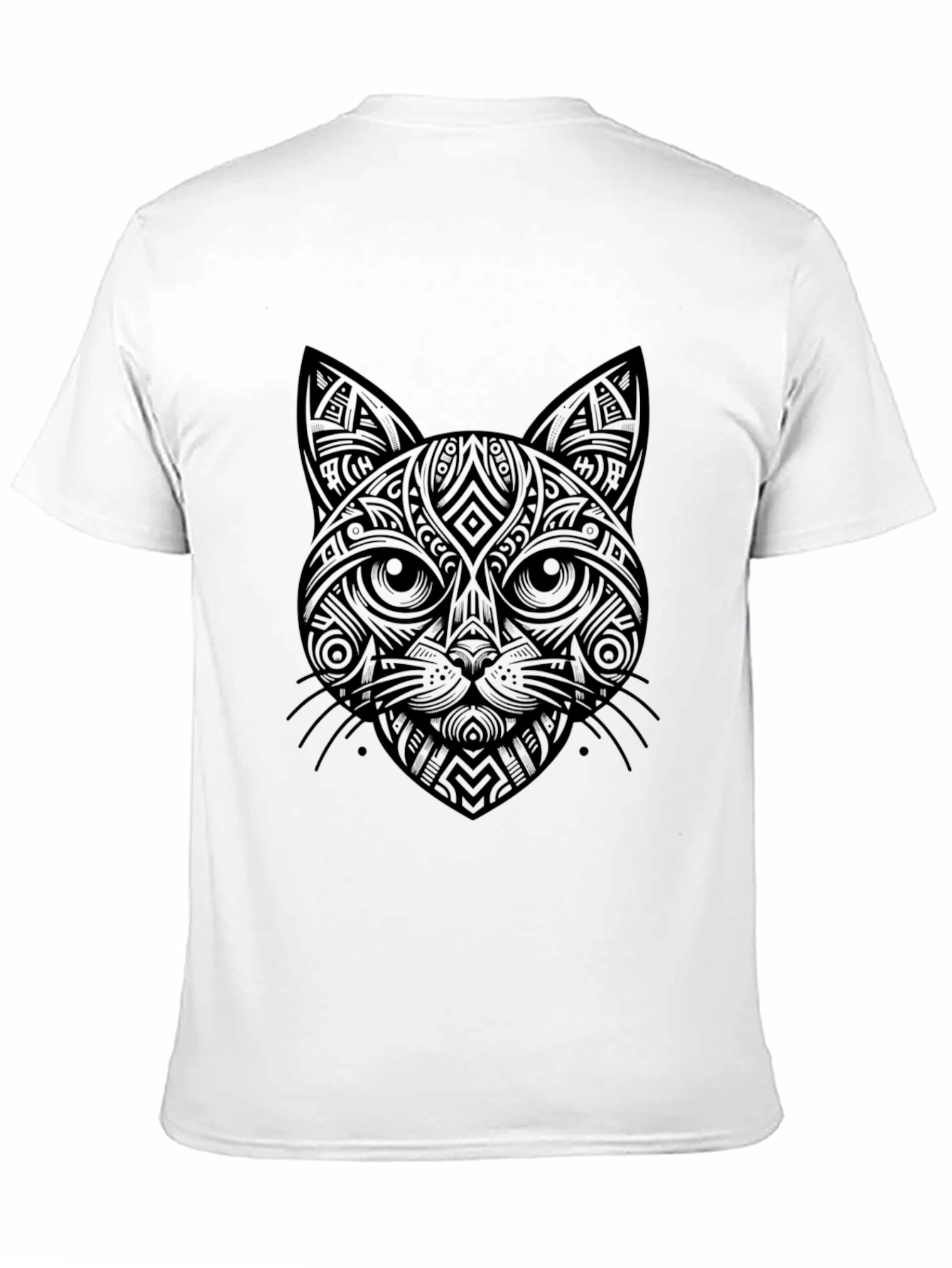 Mens Black Cat Graphic Print T-Shirt