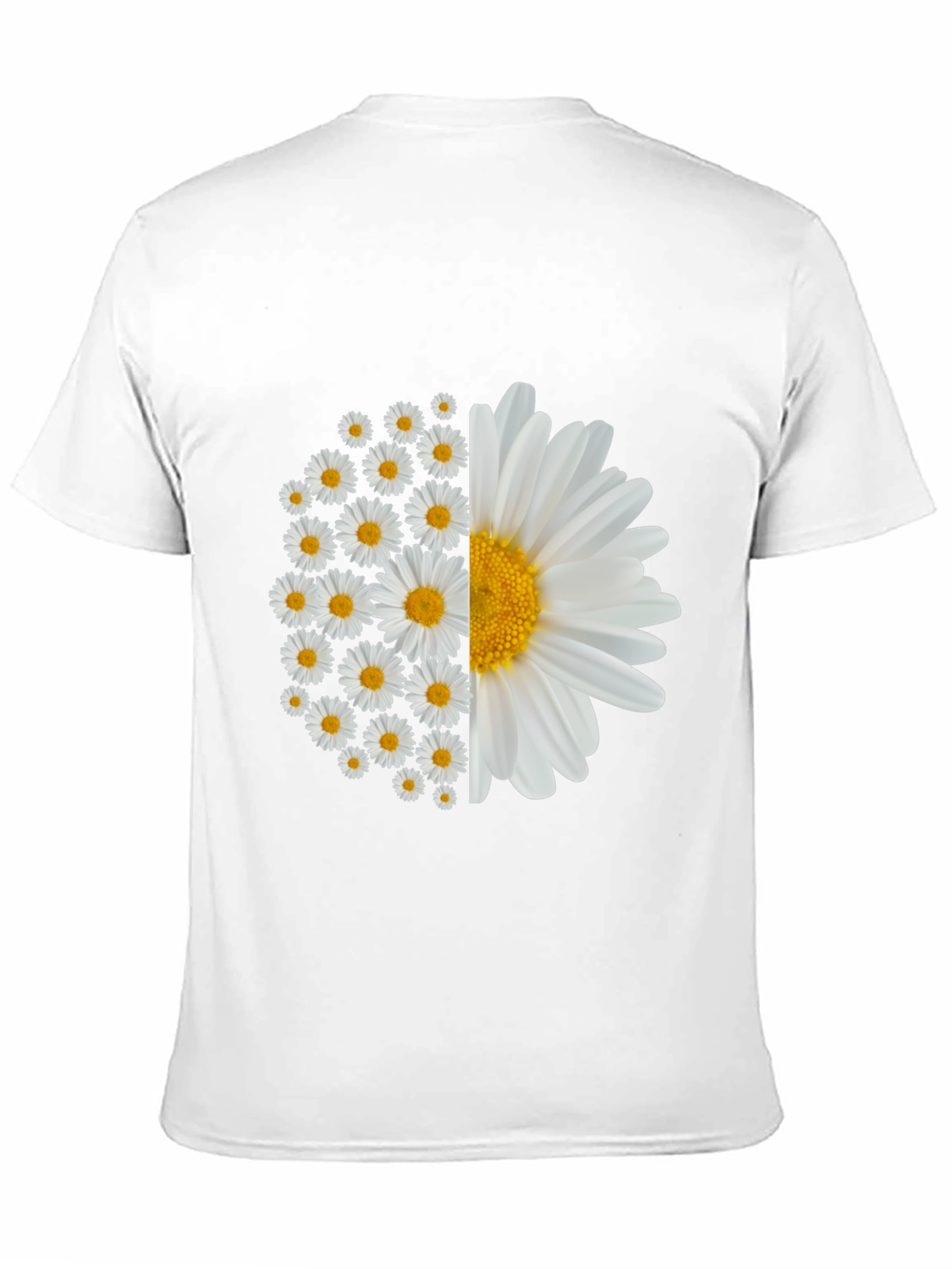 Daisy Flower Graphic Tee - Black Cotton Blend