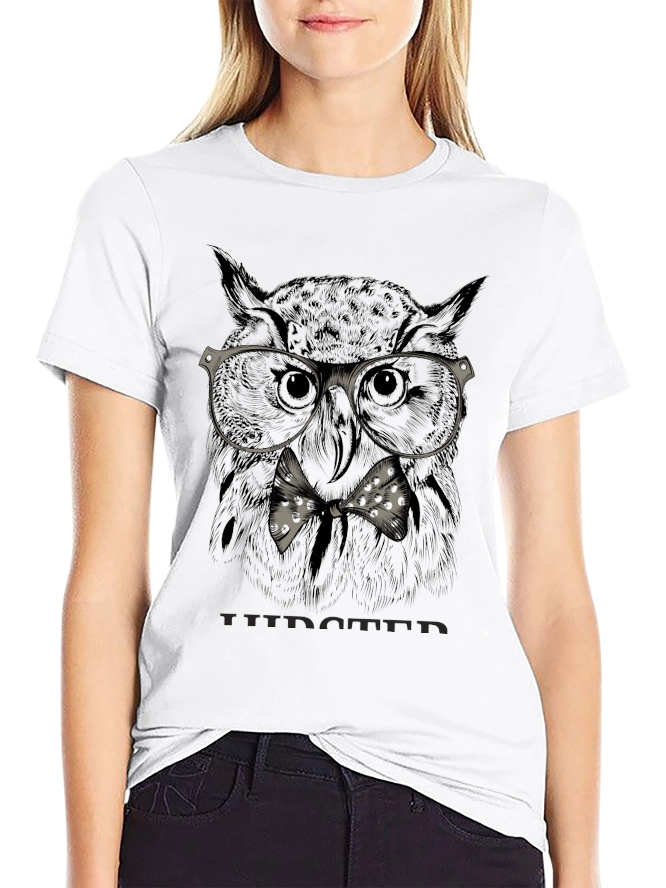 Hipster Owl Graphic T-Shirt - Mens Black Tee