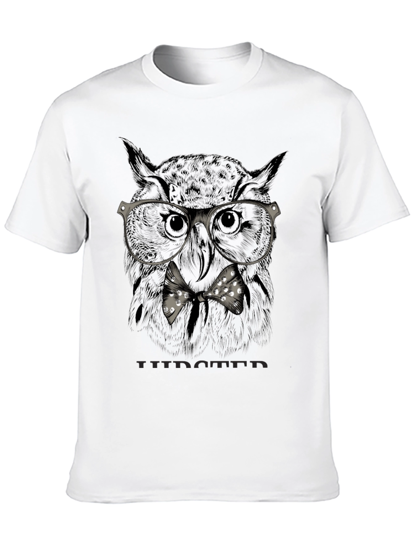 Hipster Owl Graphic T-Shirt - Mens Black Tee