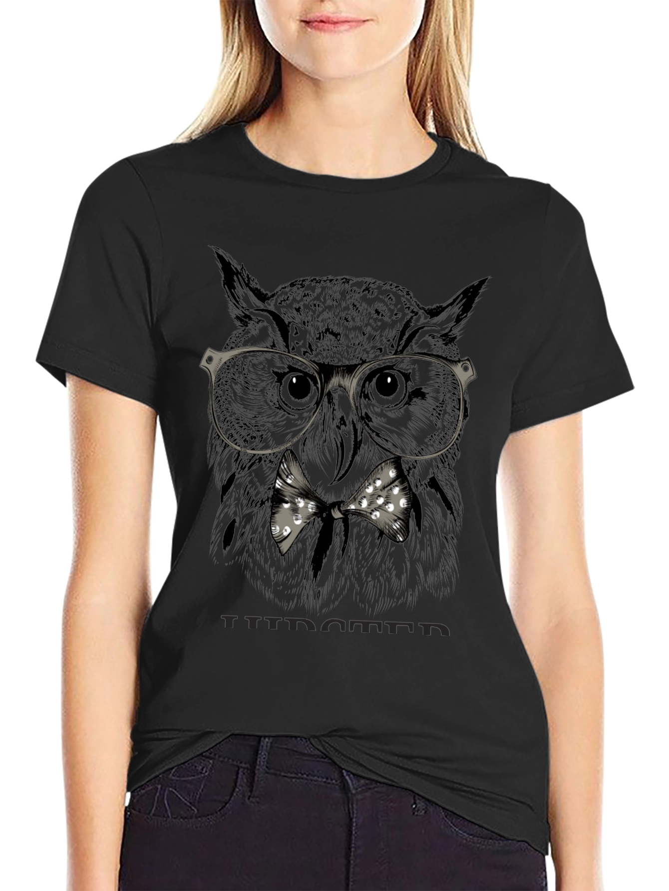 Hipster Owl Graphic T-Shirt - Mens Black Tee