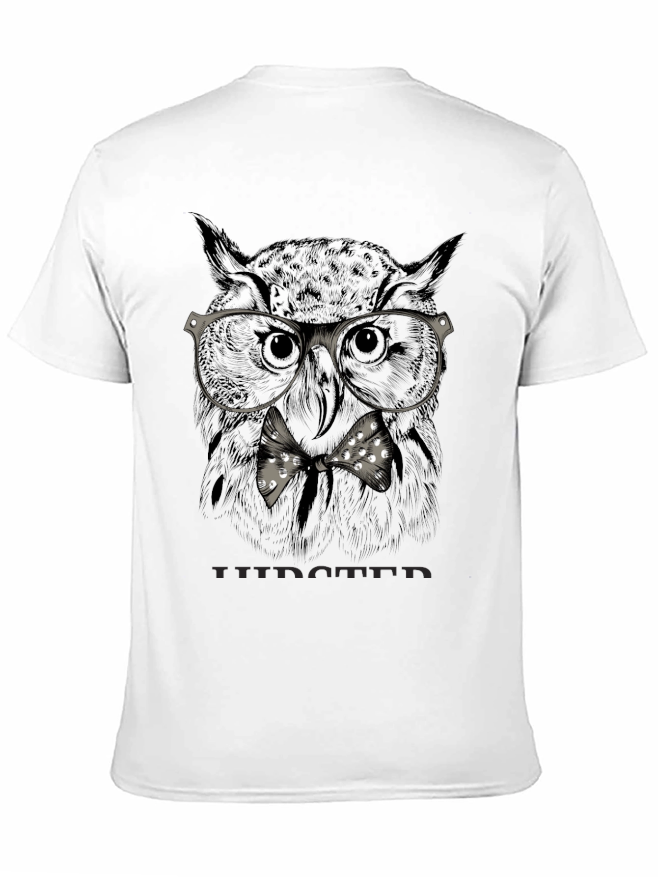 Hipster Owl Graphic T-Shirt - Mens Black Tee