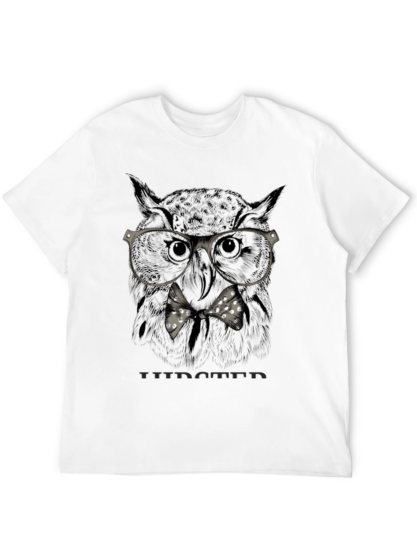 Hipster Owl Graphic T-Shirt - Mens Black Tee