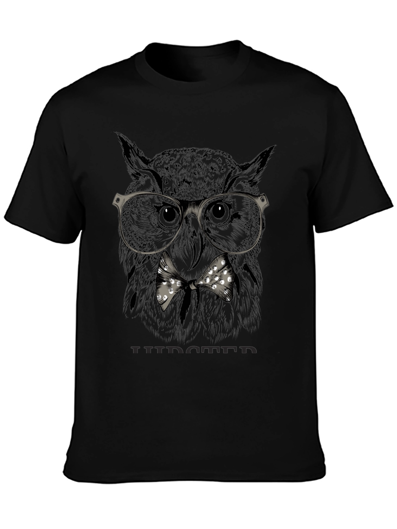 Hipster Owl Graphic T-Shirt - Mens Black Tee