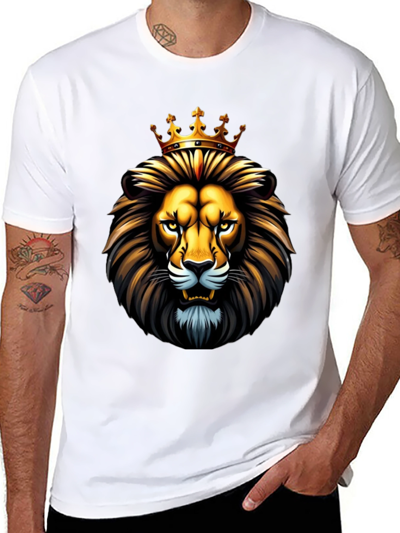King Lion Crown T-Shirt - Black