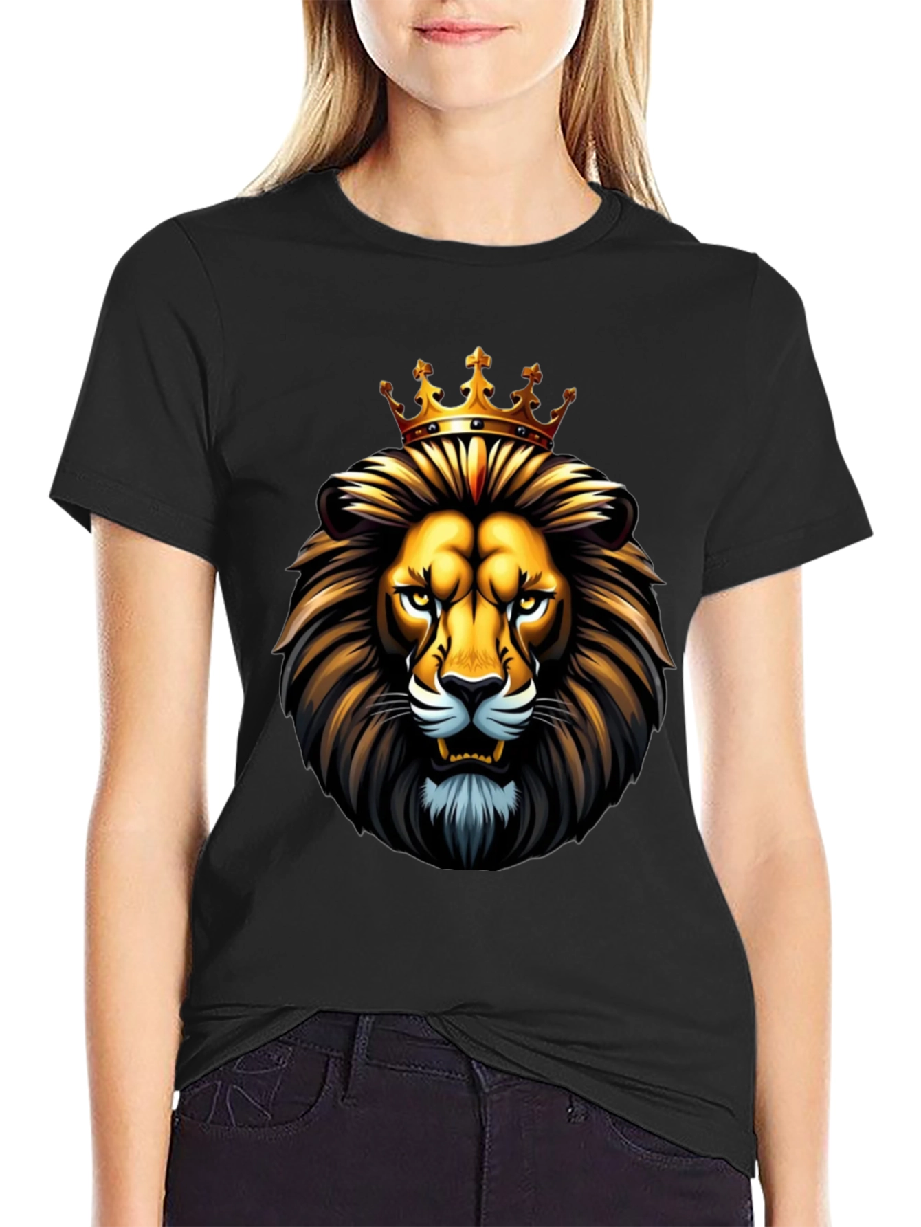 King Lion Crown T-Shirt - Black