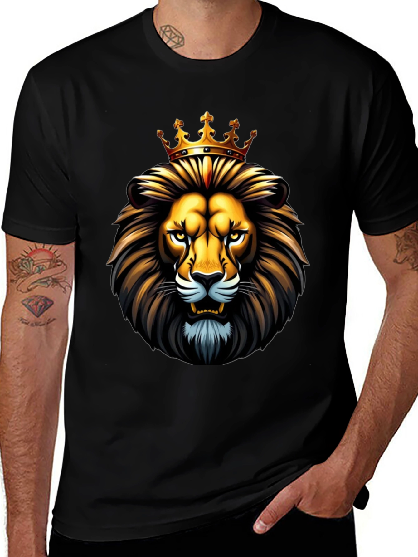 King Lion Crown T-Shirt - Black