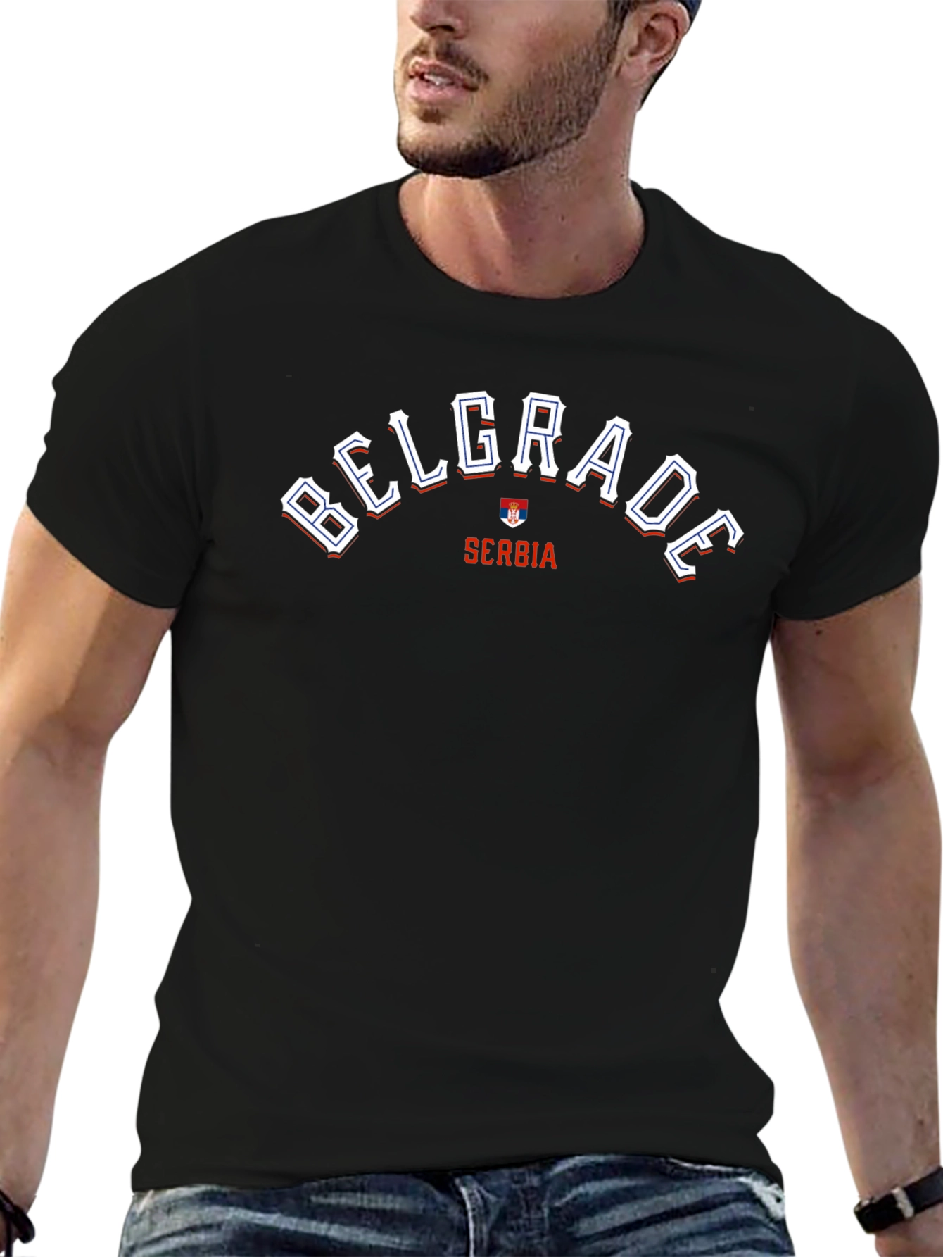 Belgrade Serbia T-Shirt - Black Graphic Tee