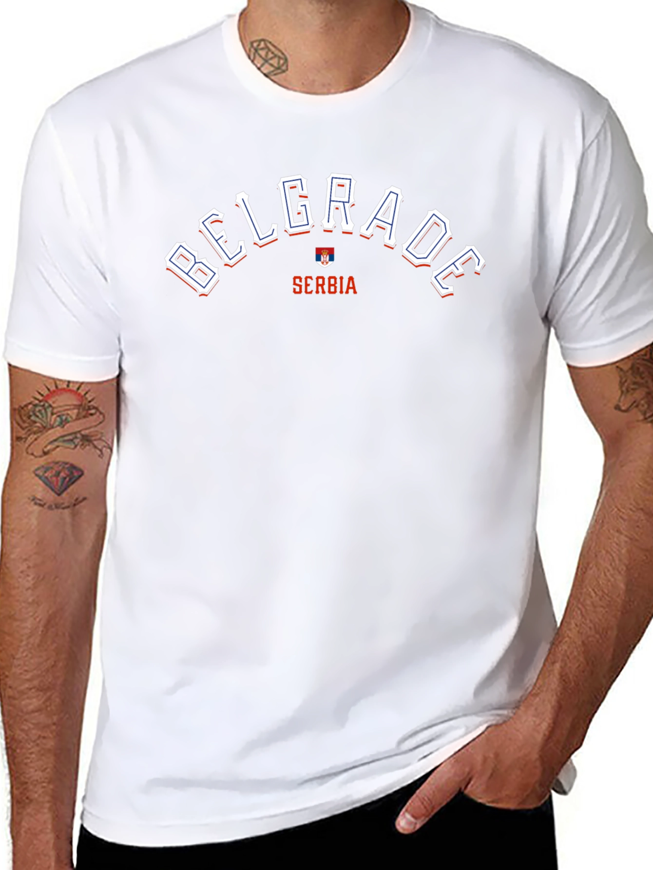 Belgrade Serbia T-Shirt - Black Graphic Tee